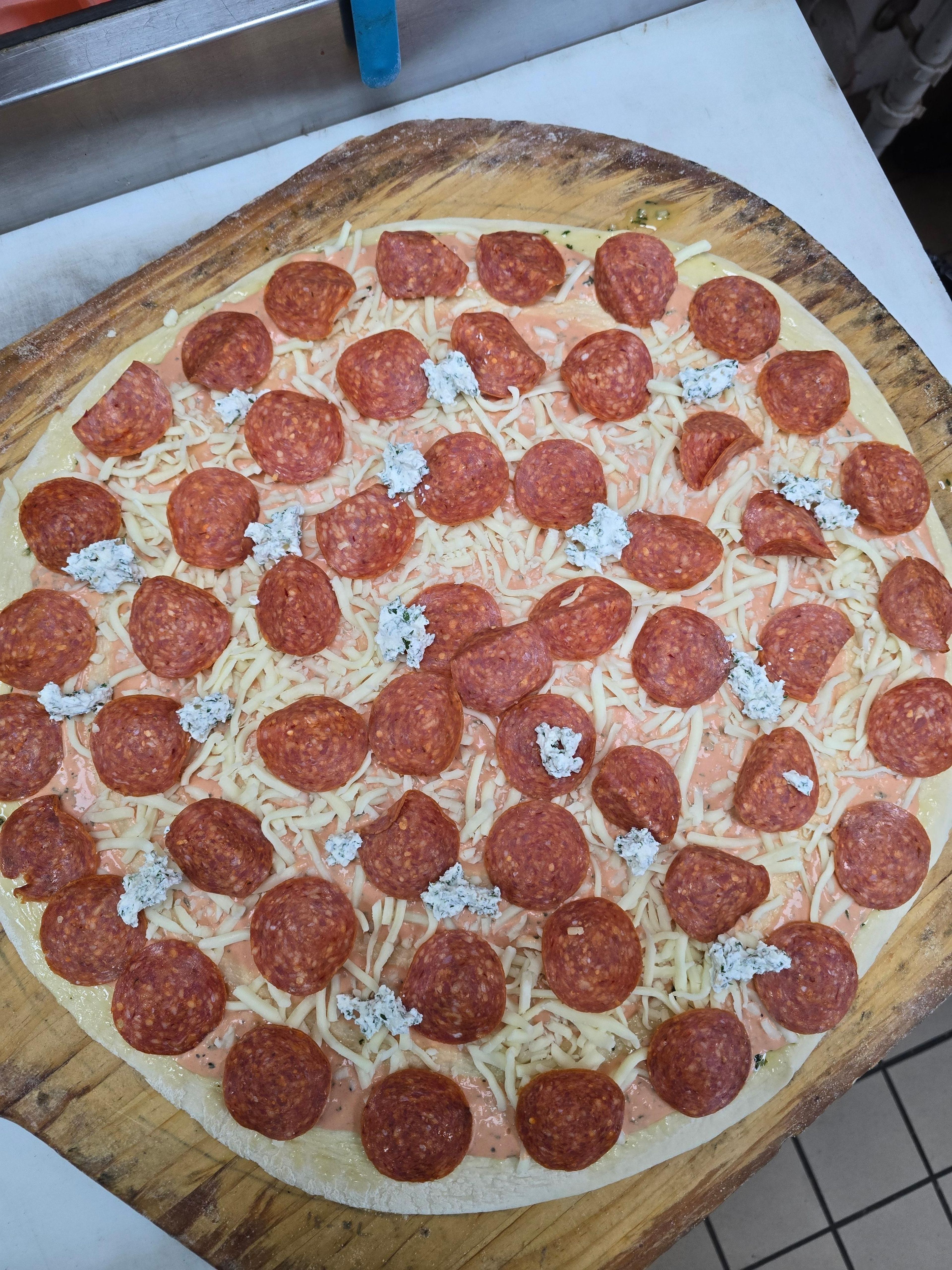 Large Soho Pepperoni with Hot honey.