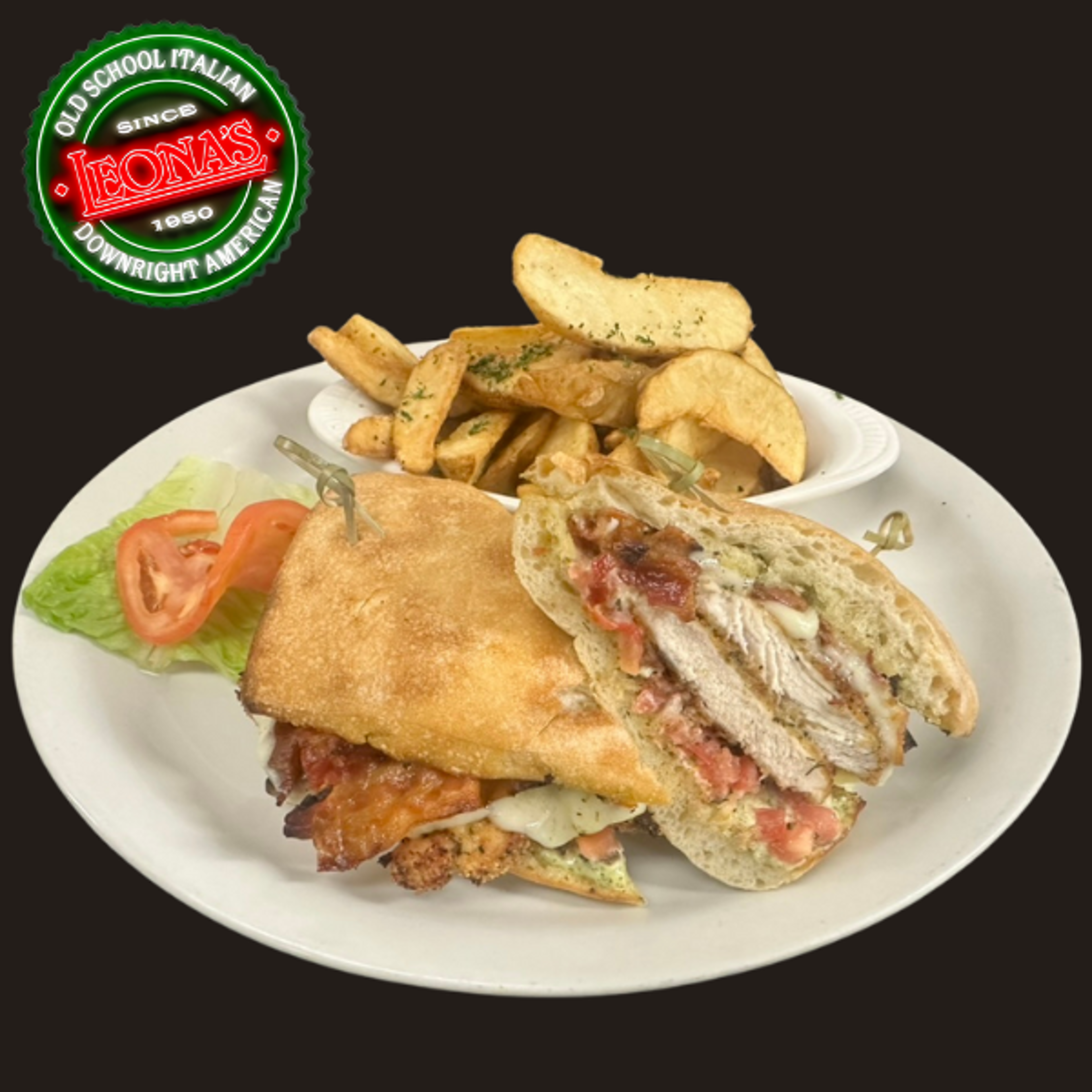 Leona's Classic Romano Crusted Chicken Sandwich.