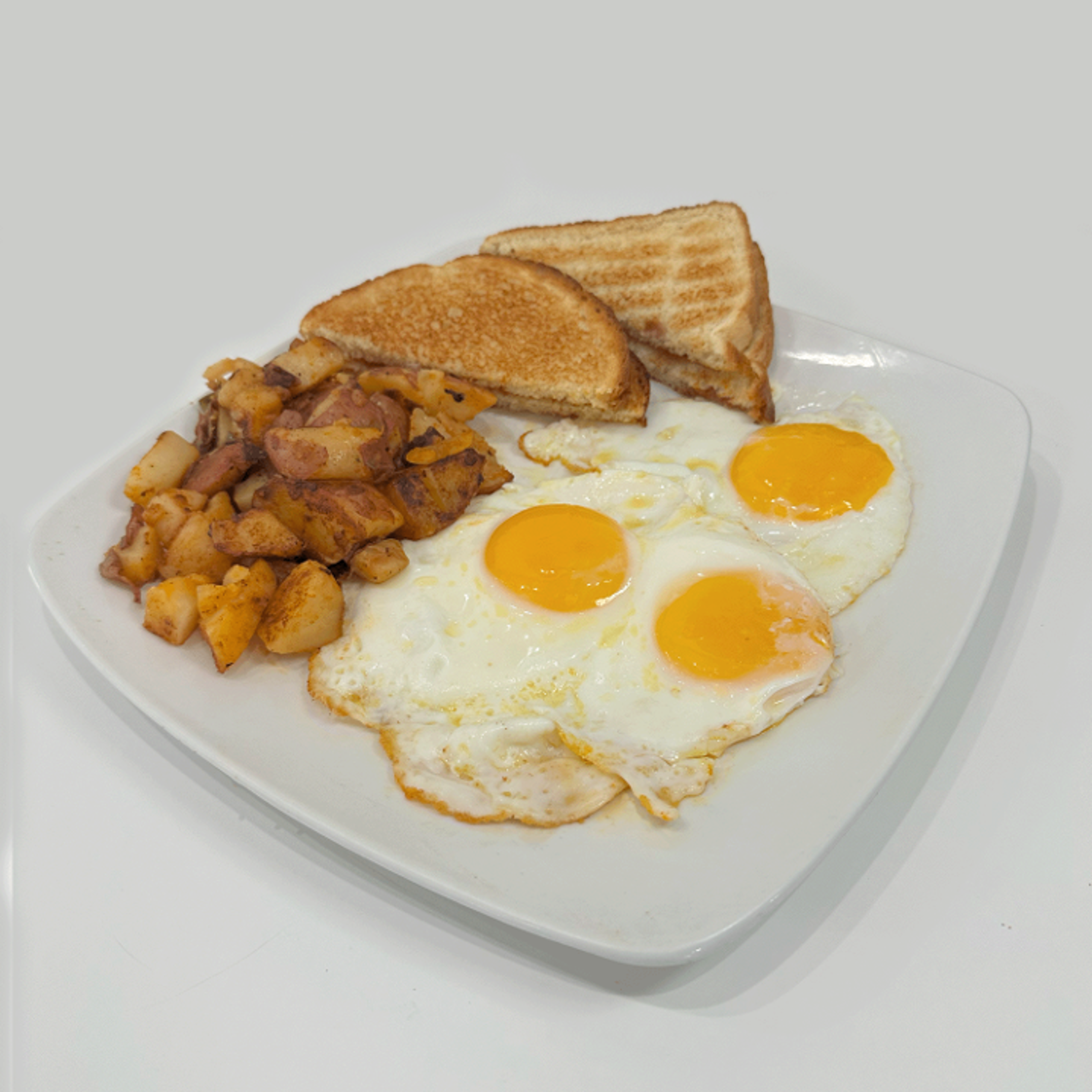 THREE EGGS BREAKFAST.