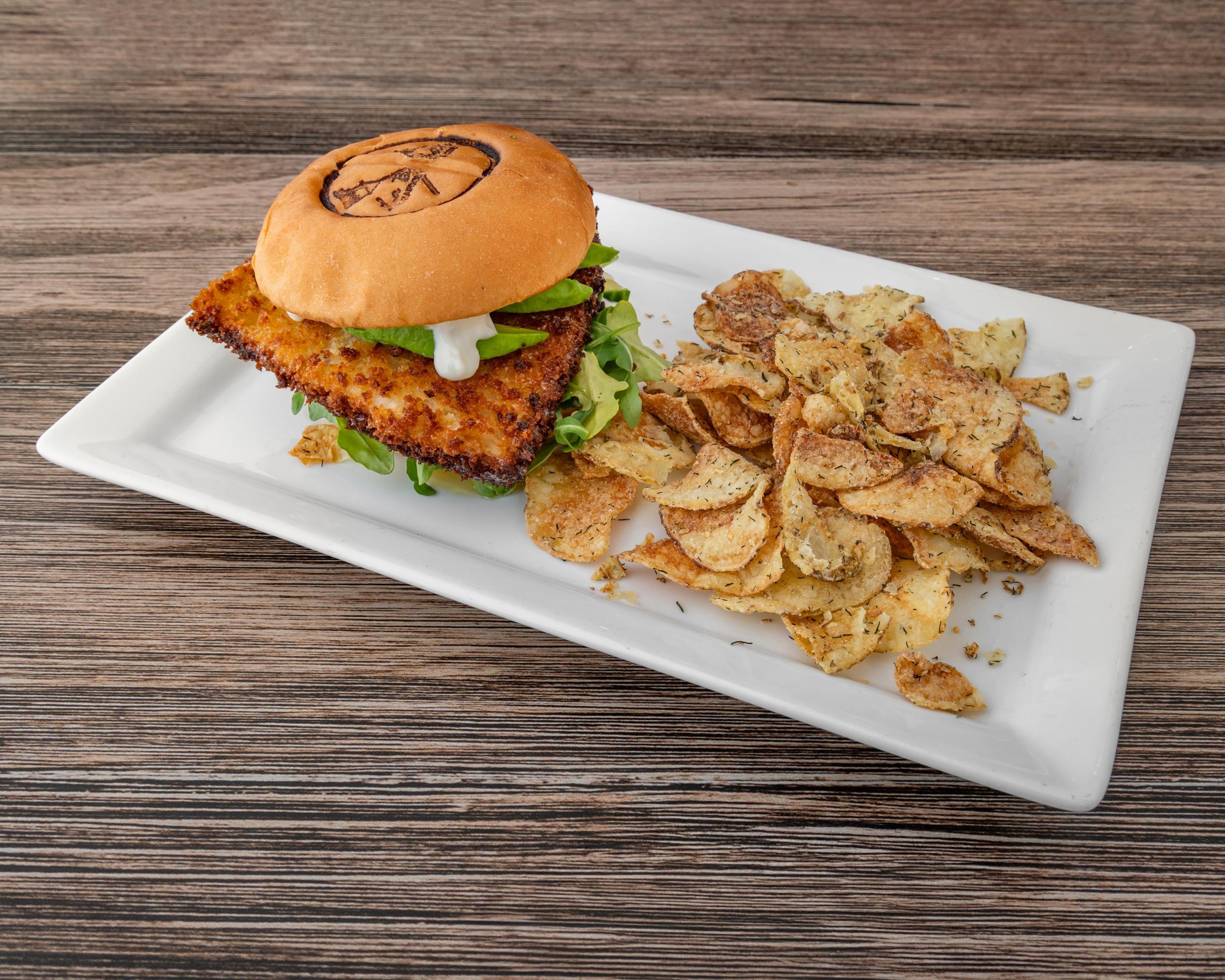 Coastal Elegance Fish Sandwich.