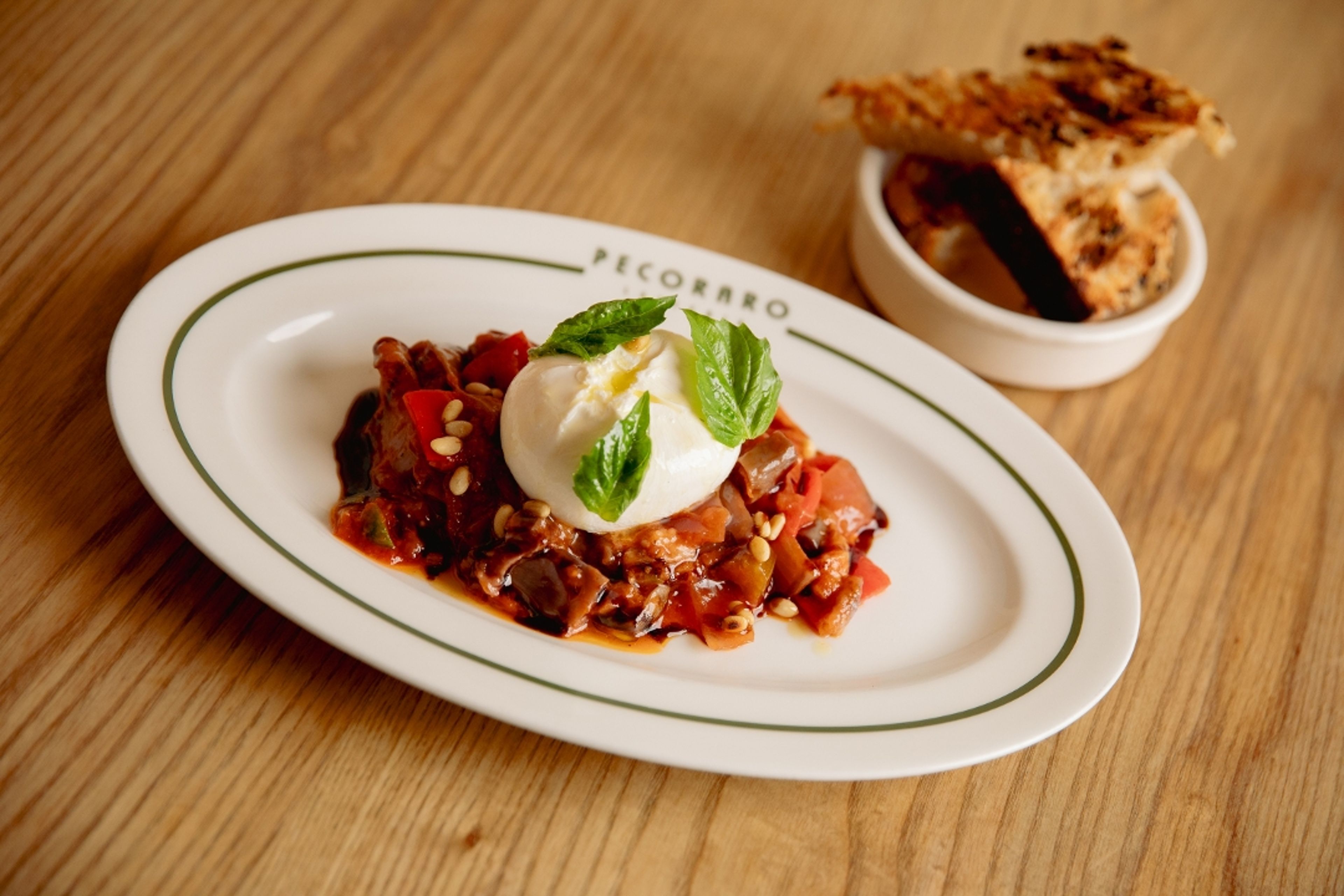 BURRATA & EGGPLANT CAPONATA.