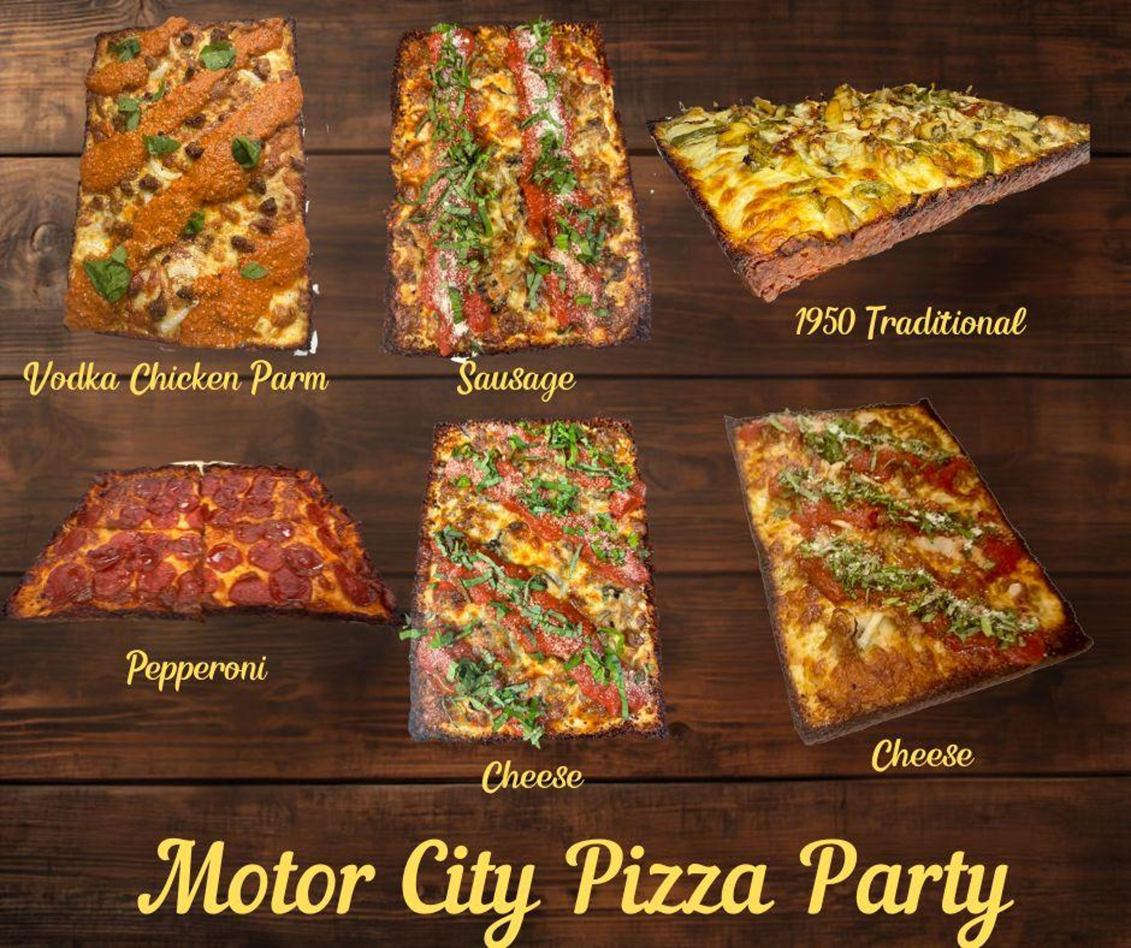 Motor City Pizza Party (serves 25).
