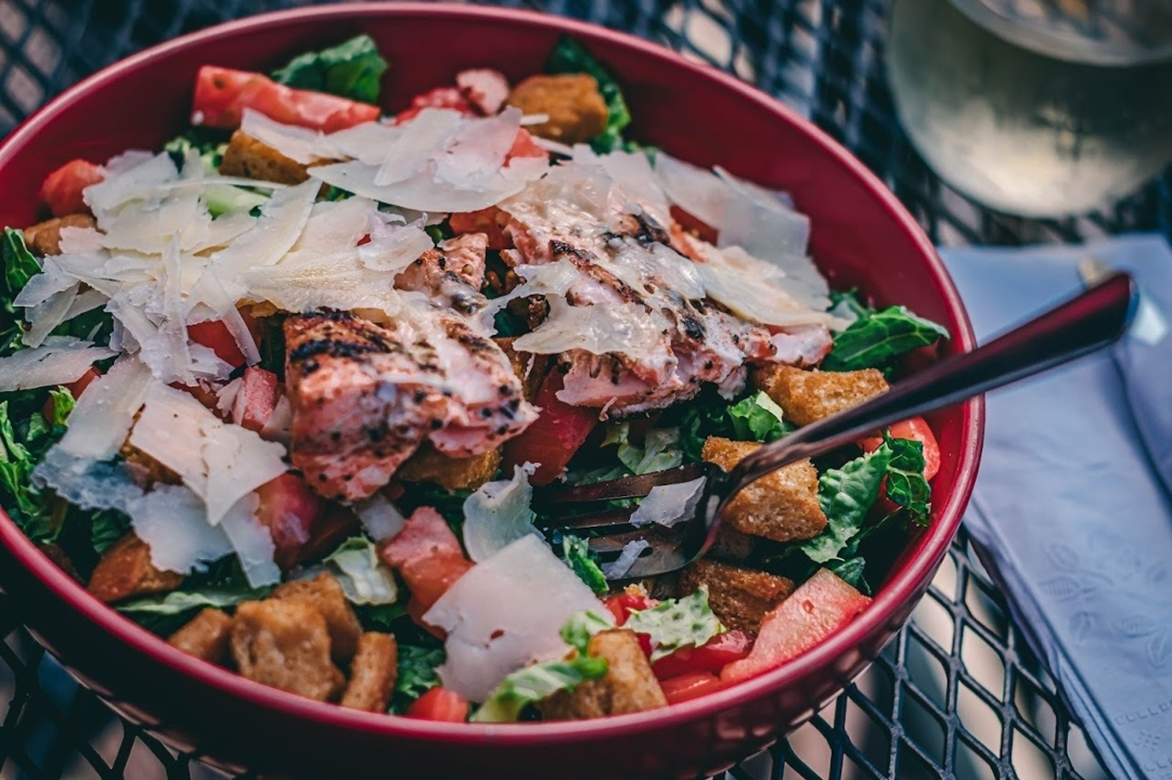 Blackened Salmon Ceaser.