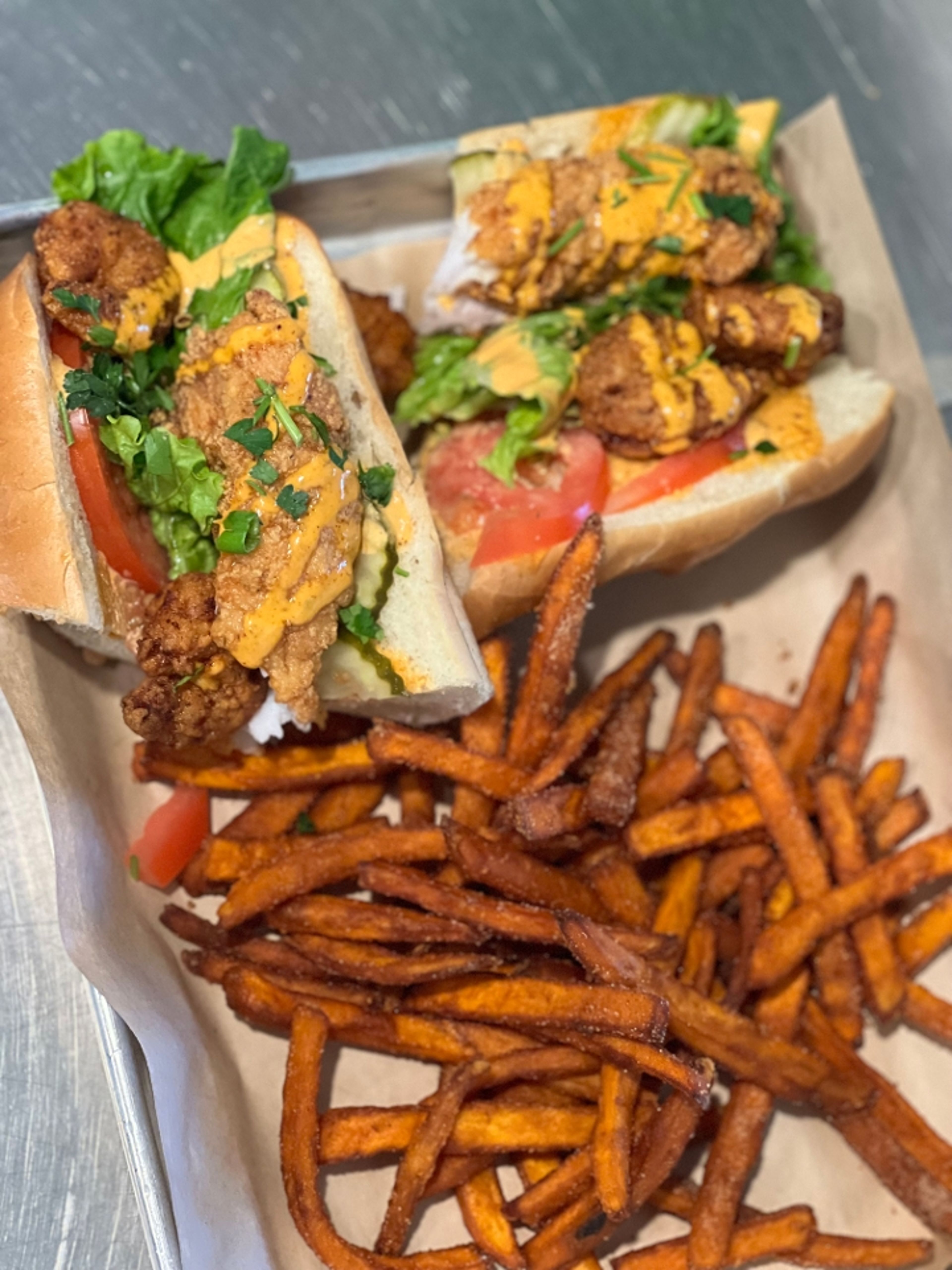 Swamp Boy Po'boy (Fried Fish & Shrimp).