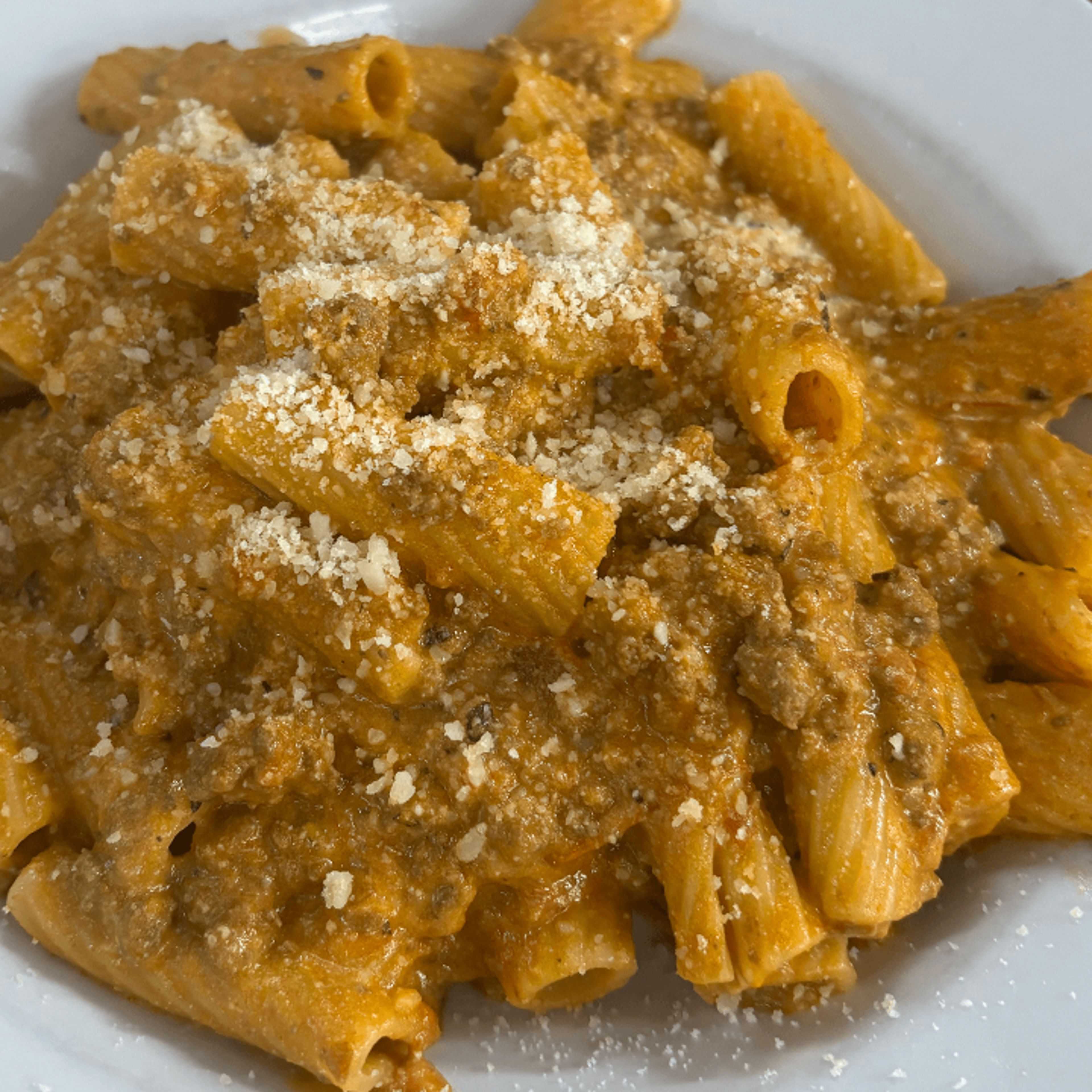 Rigatoni Bolognese.