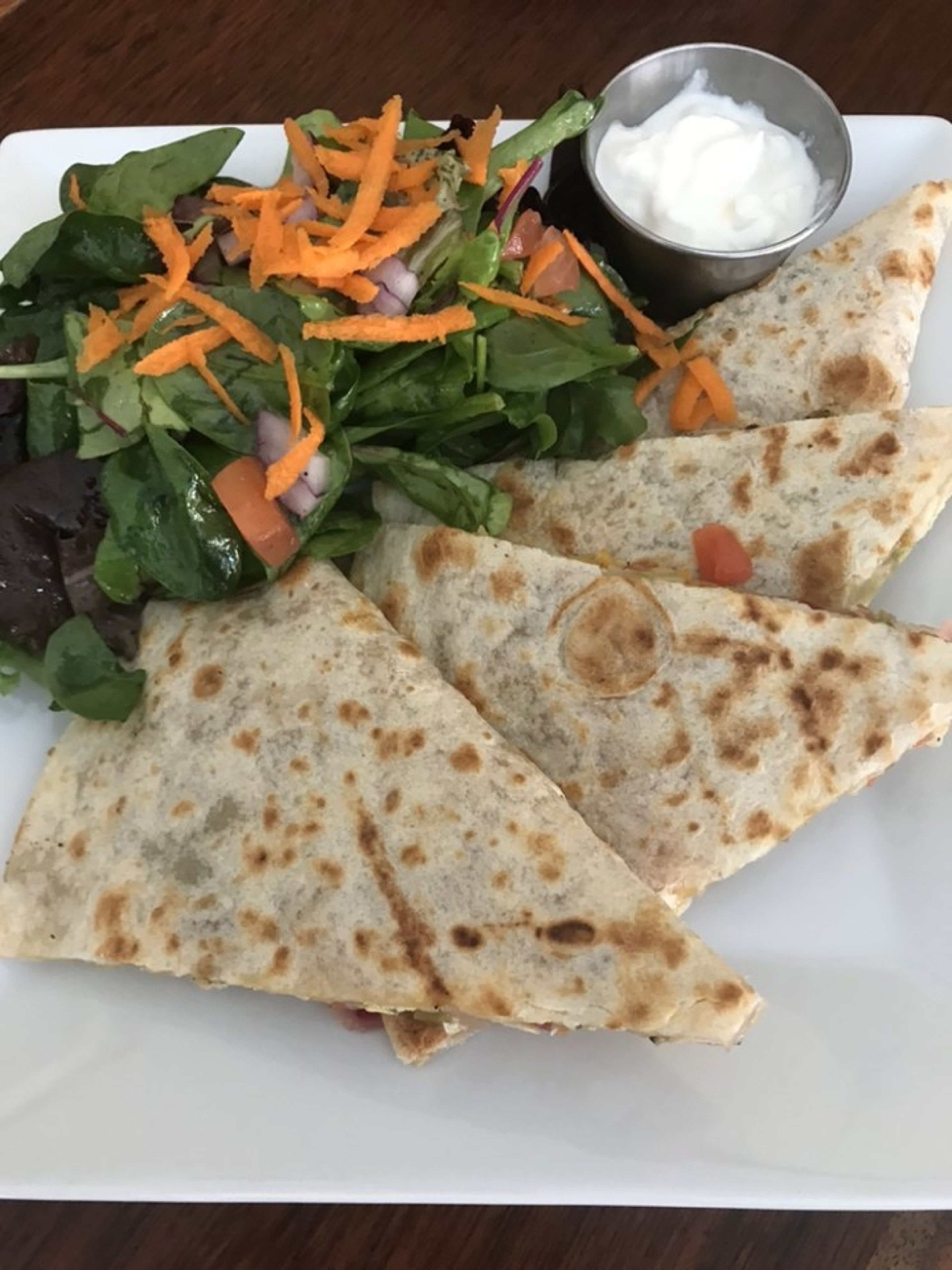 Veggie Quesadilla.