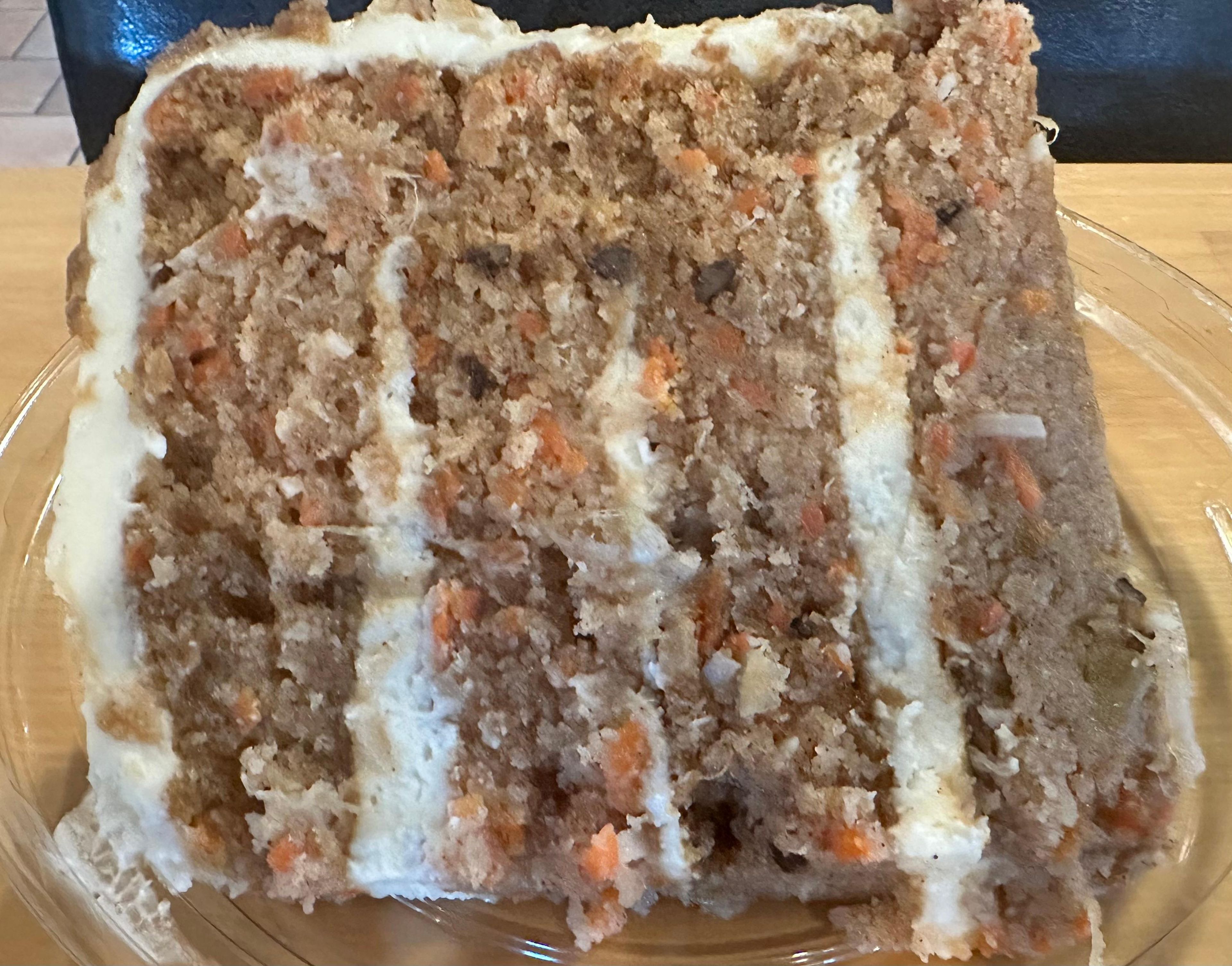 JUMBO CARROT CAKE SLICE.