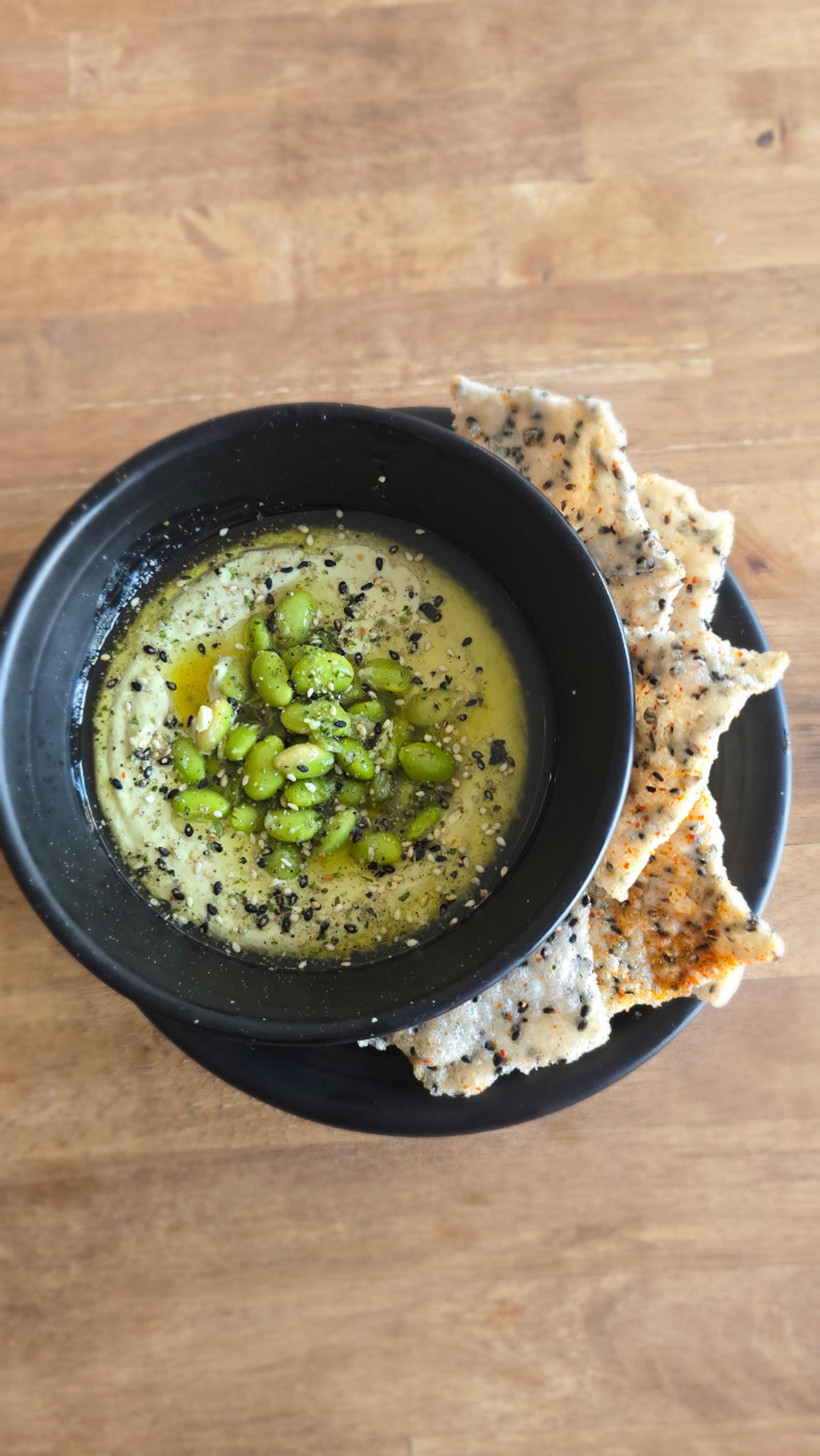 Edamame Chips & Dip.