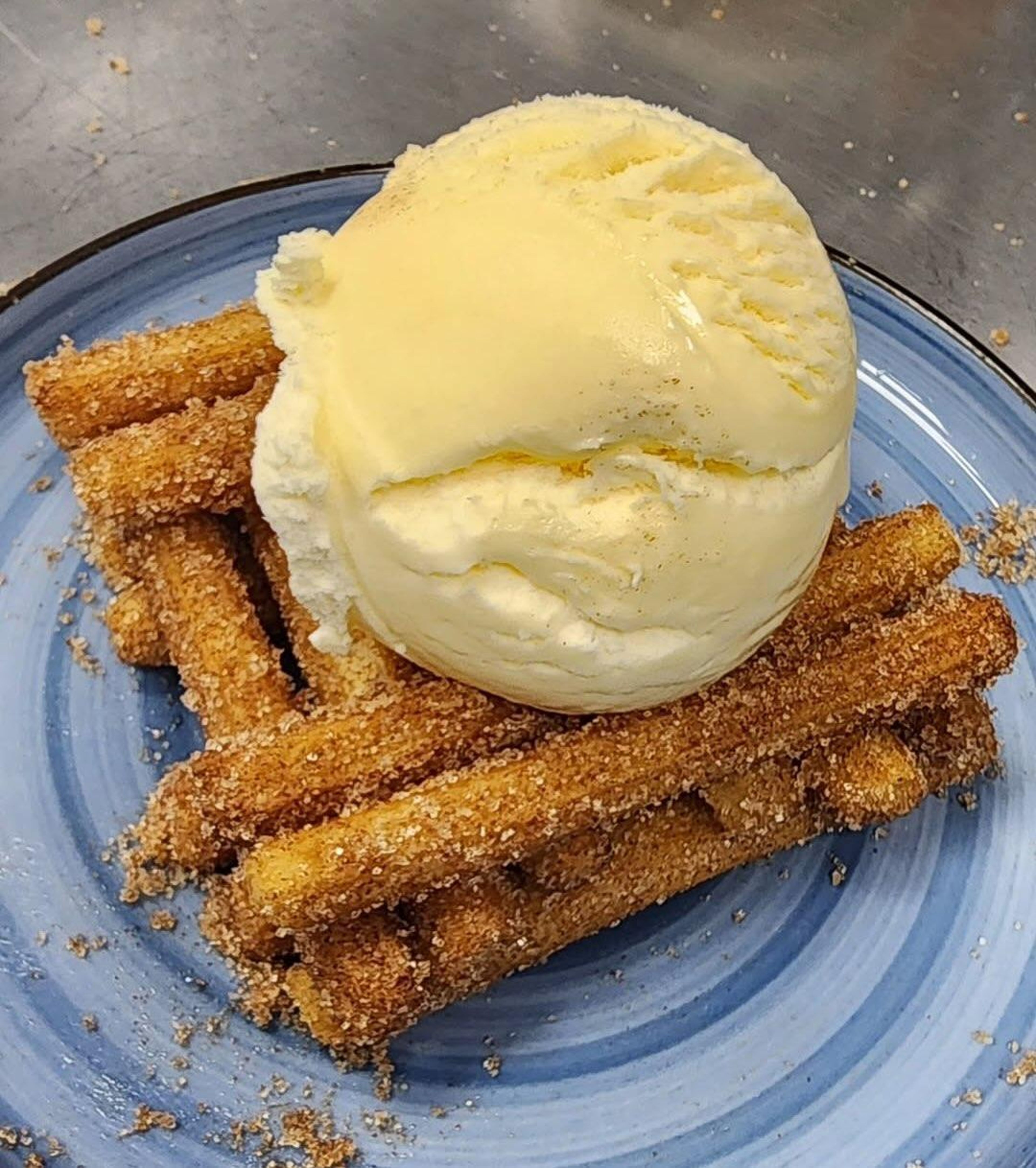 Churro and Ice Cream.