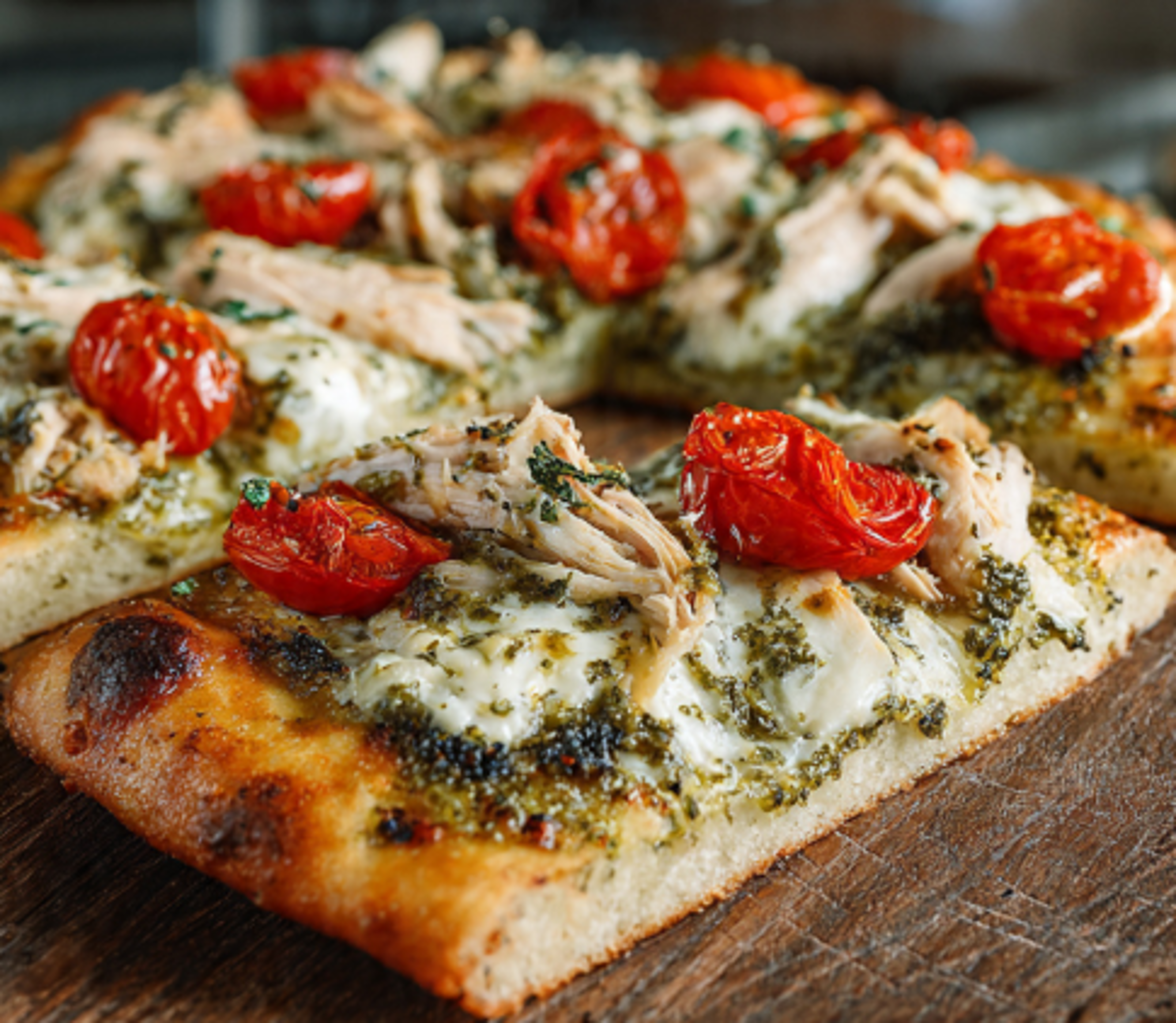 Chicken Pesto Flatbread (NEW Item).