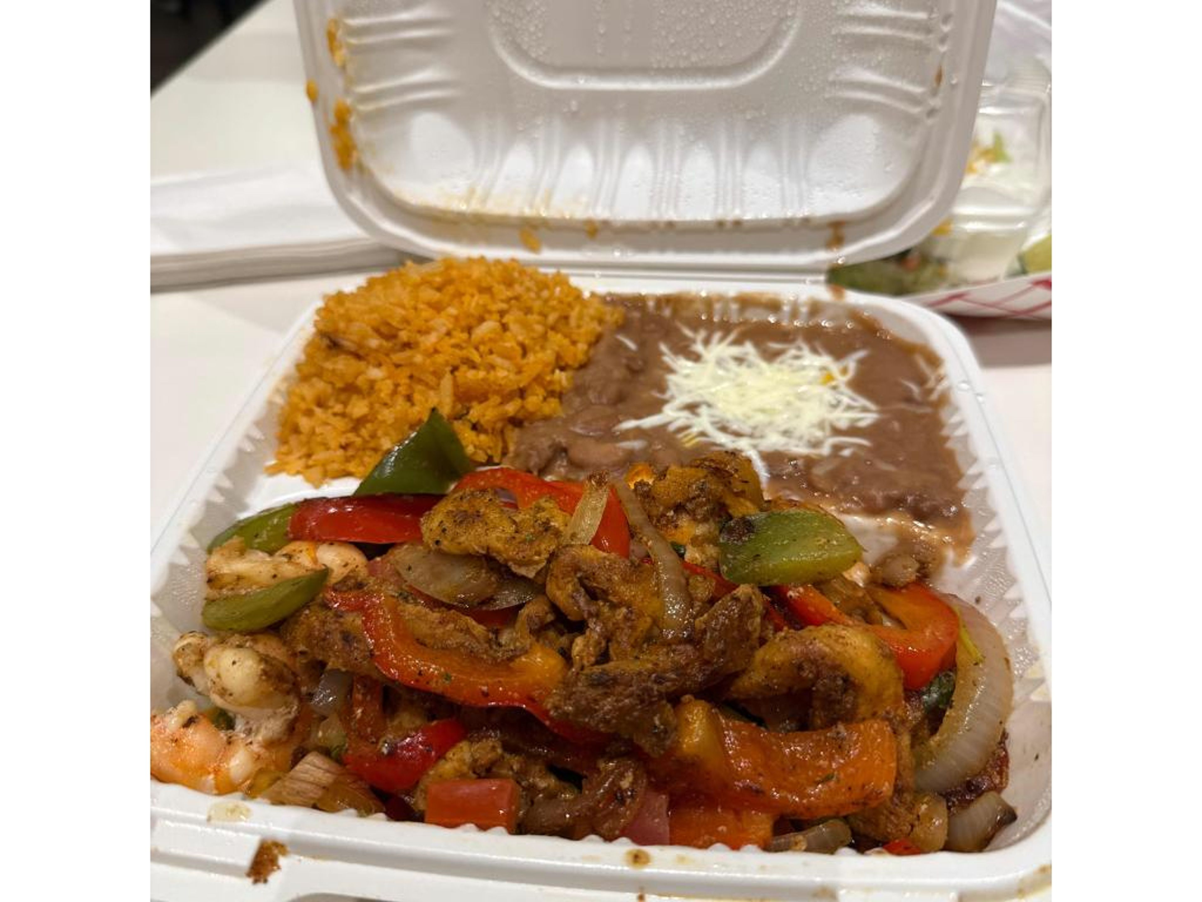 FAJITAS.                  prawns.