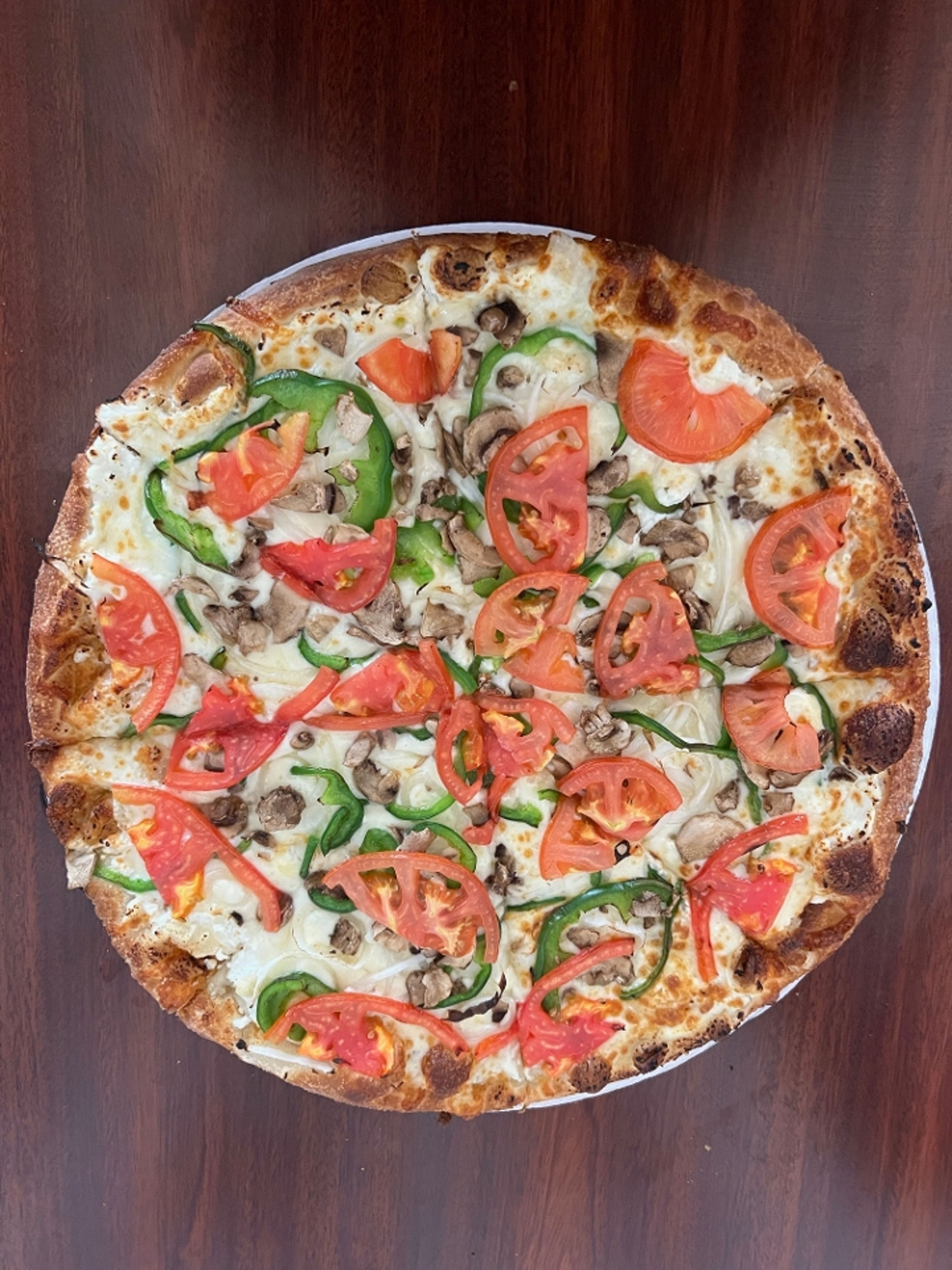 White Vegetarian Pizza.