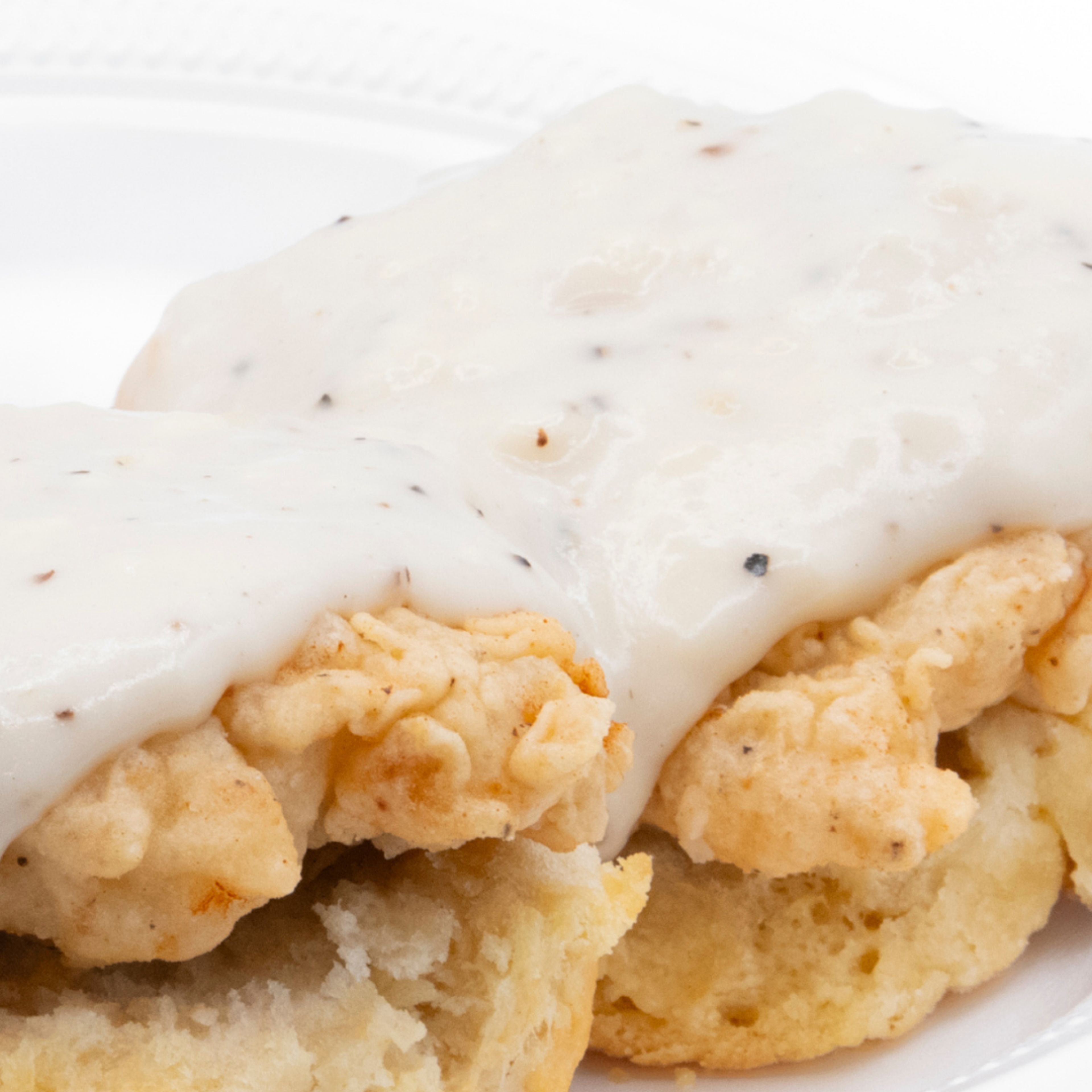 Open Face Chicken and Biscuit.