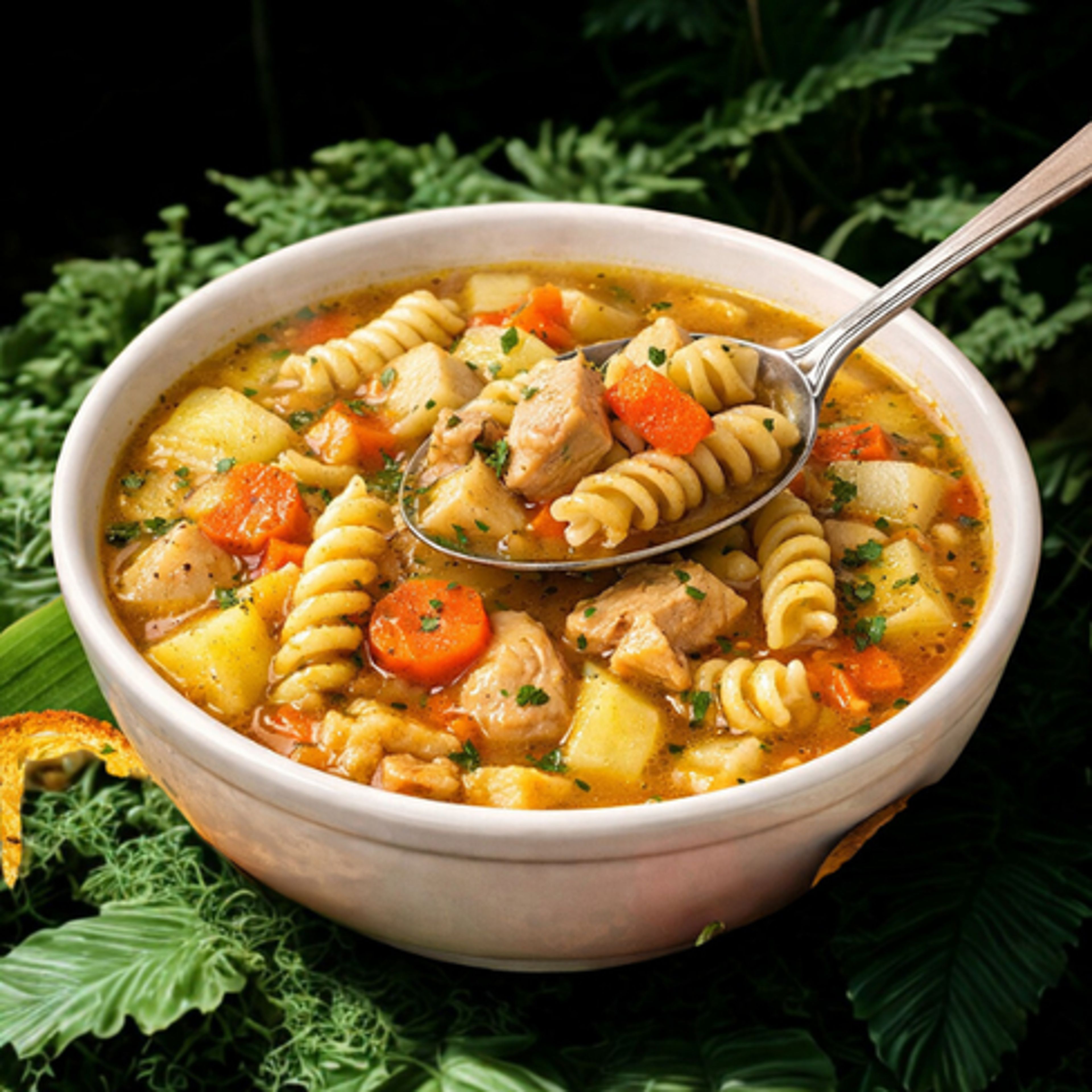 Irie Homestyle Chicken Pasta Soup.