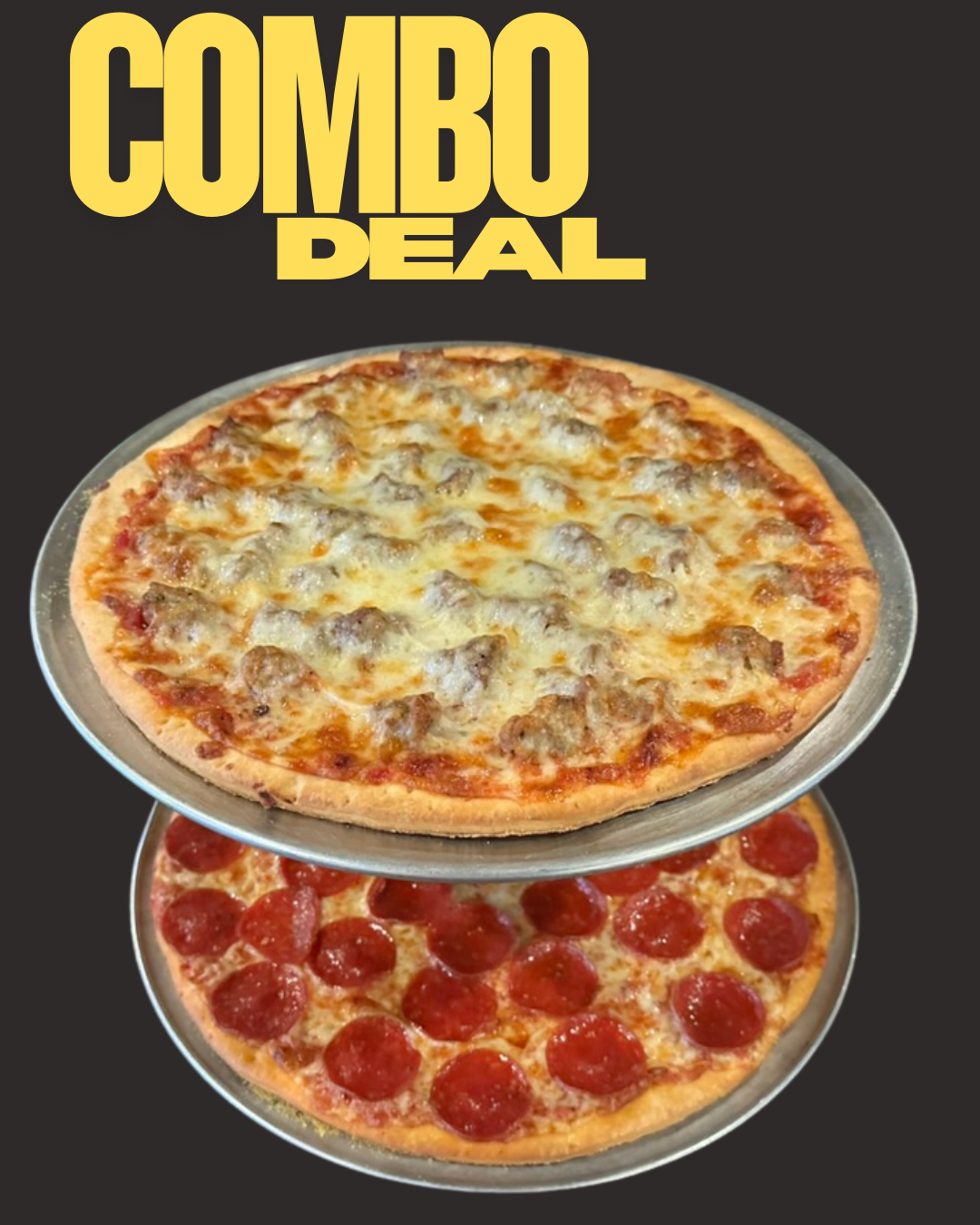 TWO 16" THIN CRUST PIZZA'S.