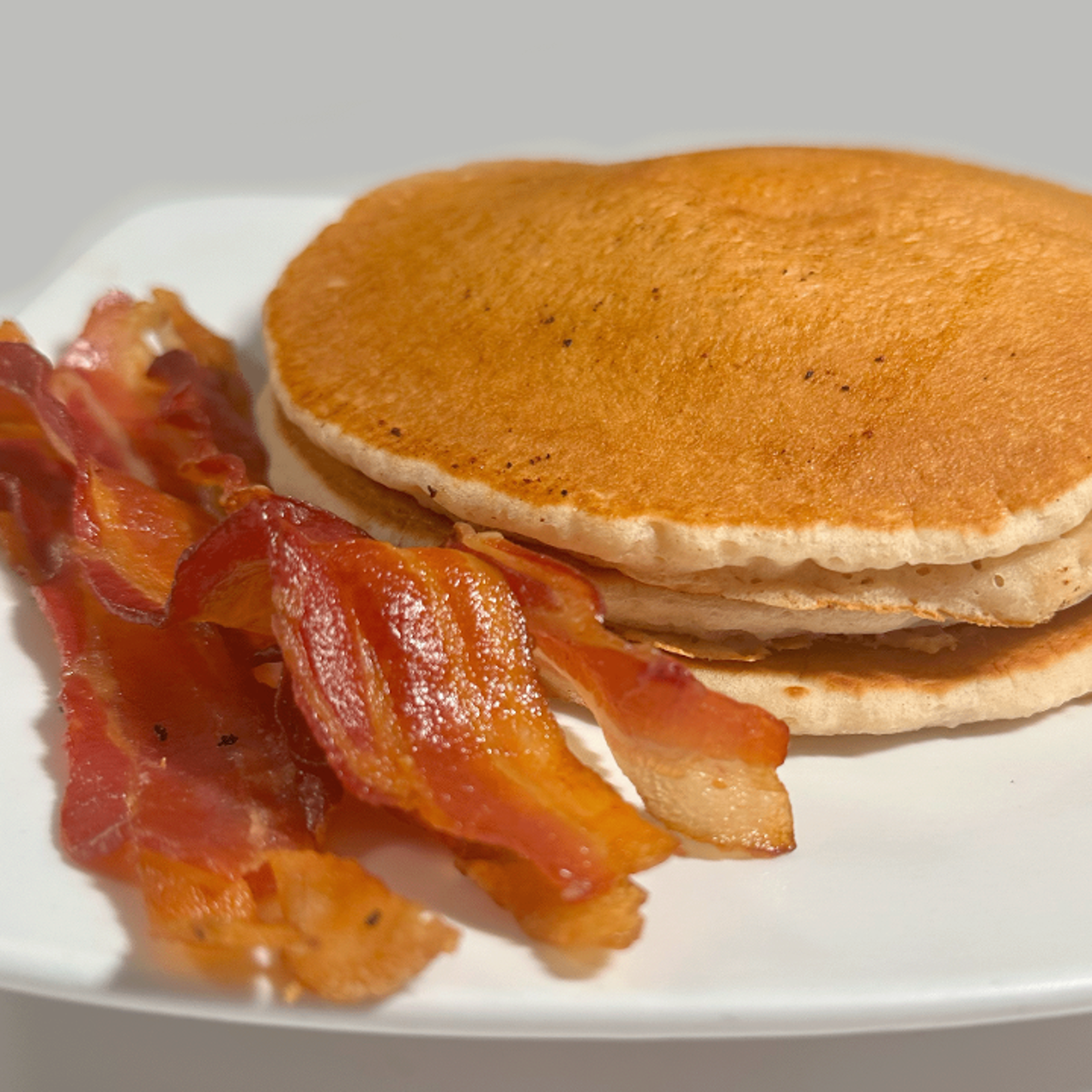 * 3 PANCAKES PLUS MEAT.