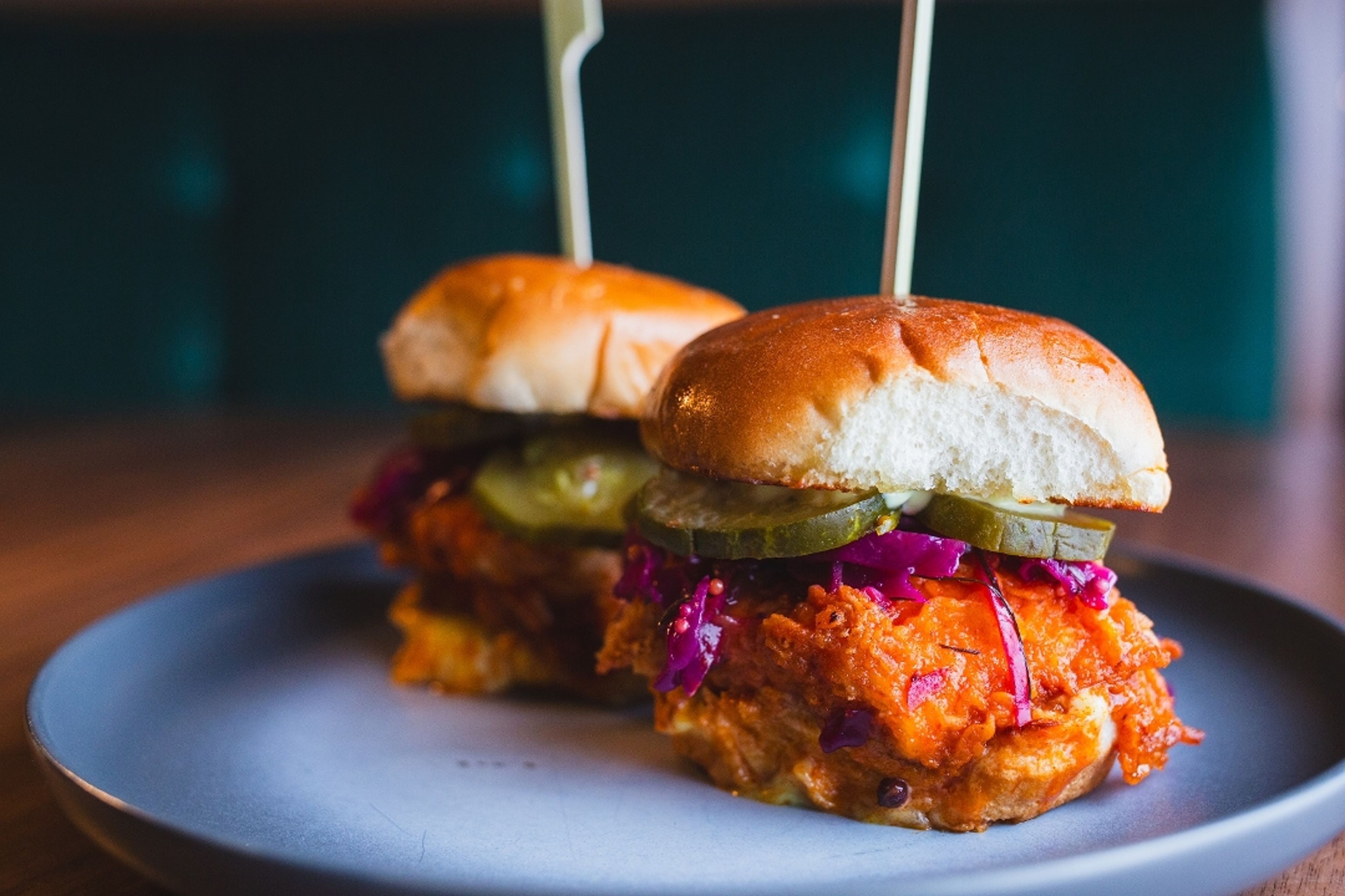 Spicy Fried Chicken Sliders.