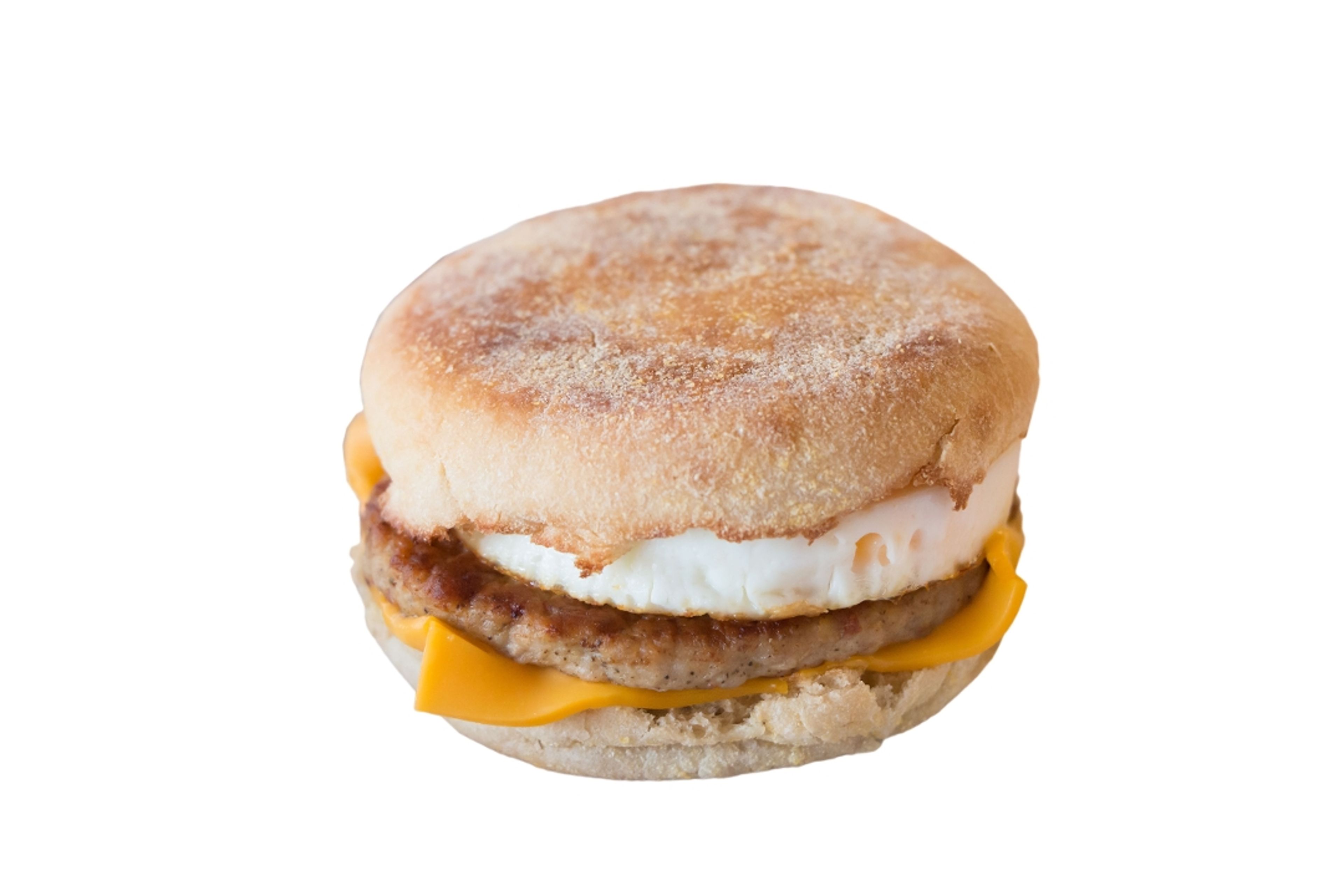 EGG & CHZ ENGLISH MUFFIN SANDWICH.