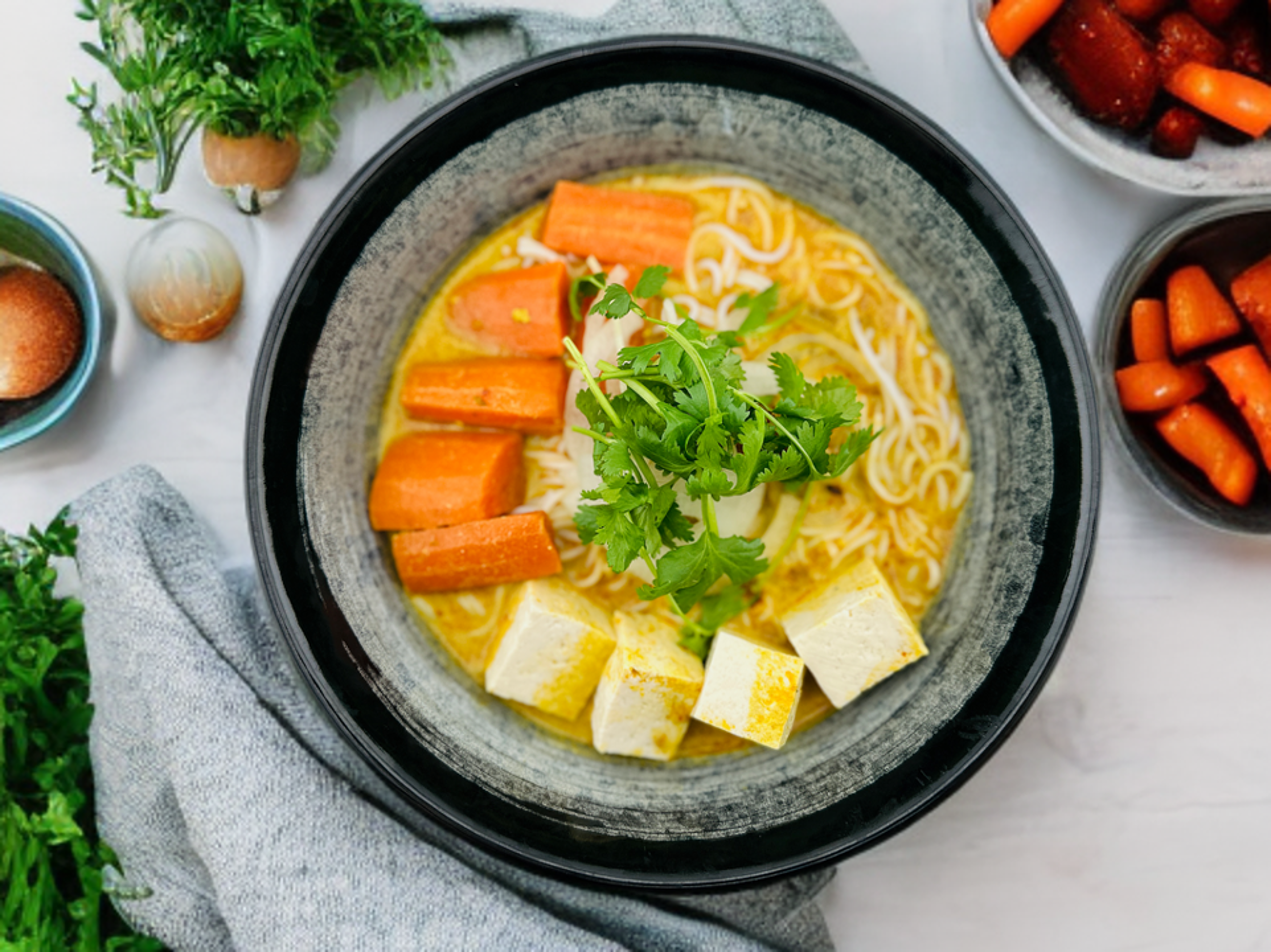 Curry Tofu with Noodle.