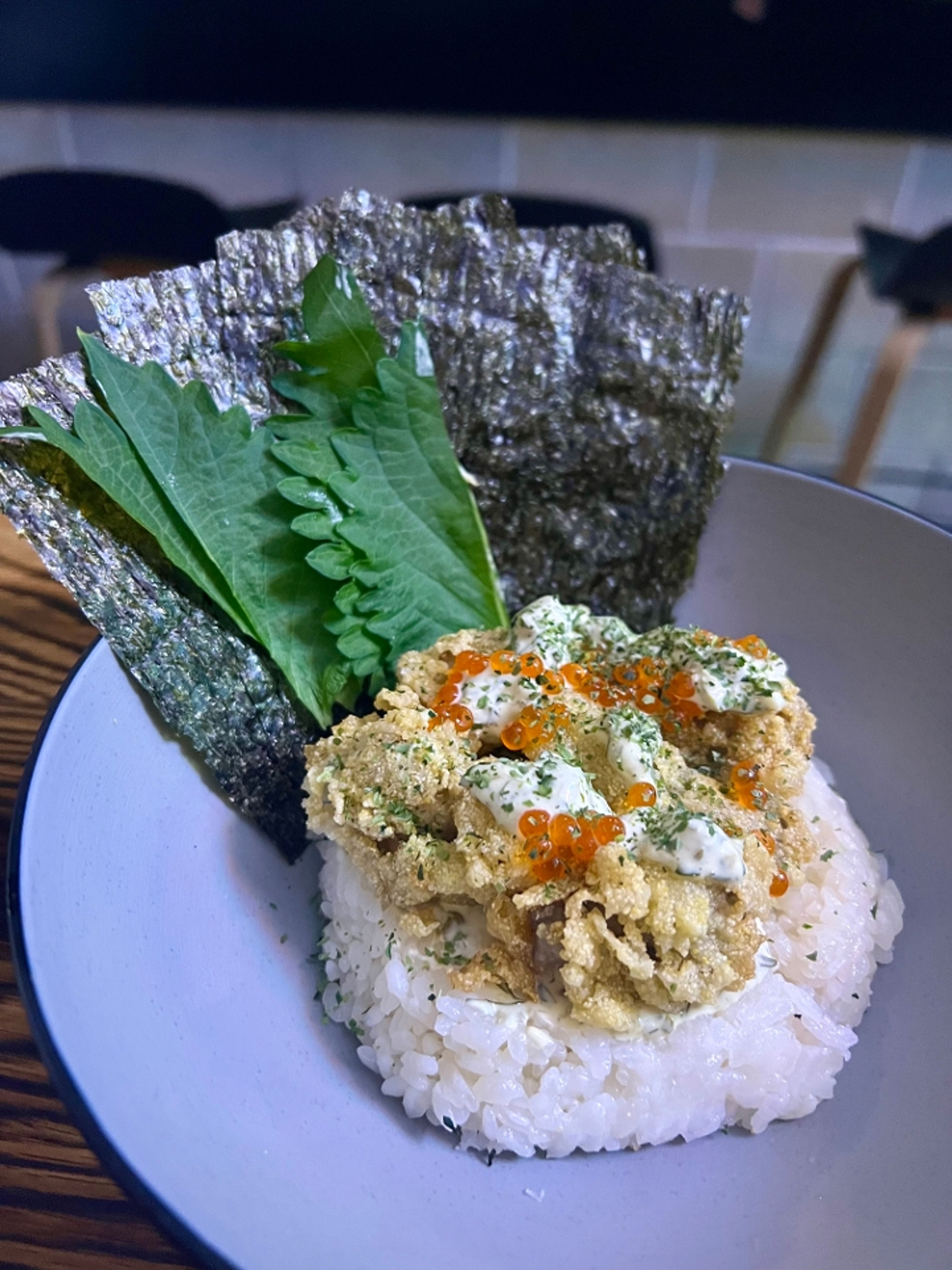 Fried Oyster Temaki.