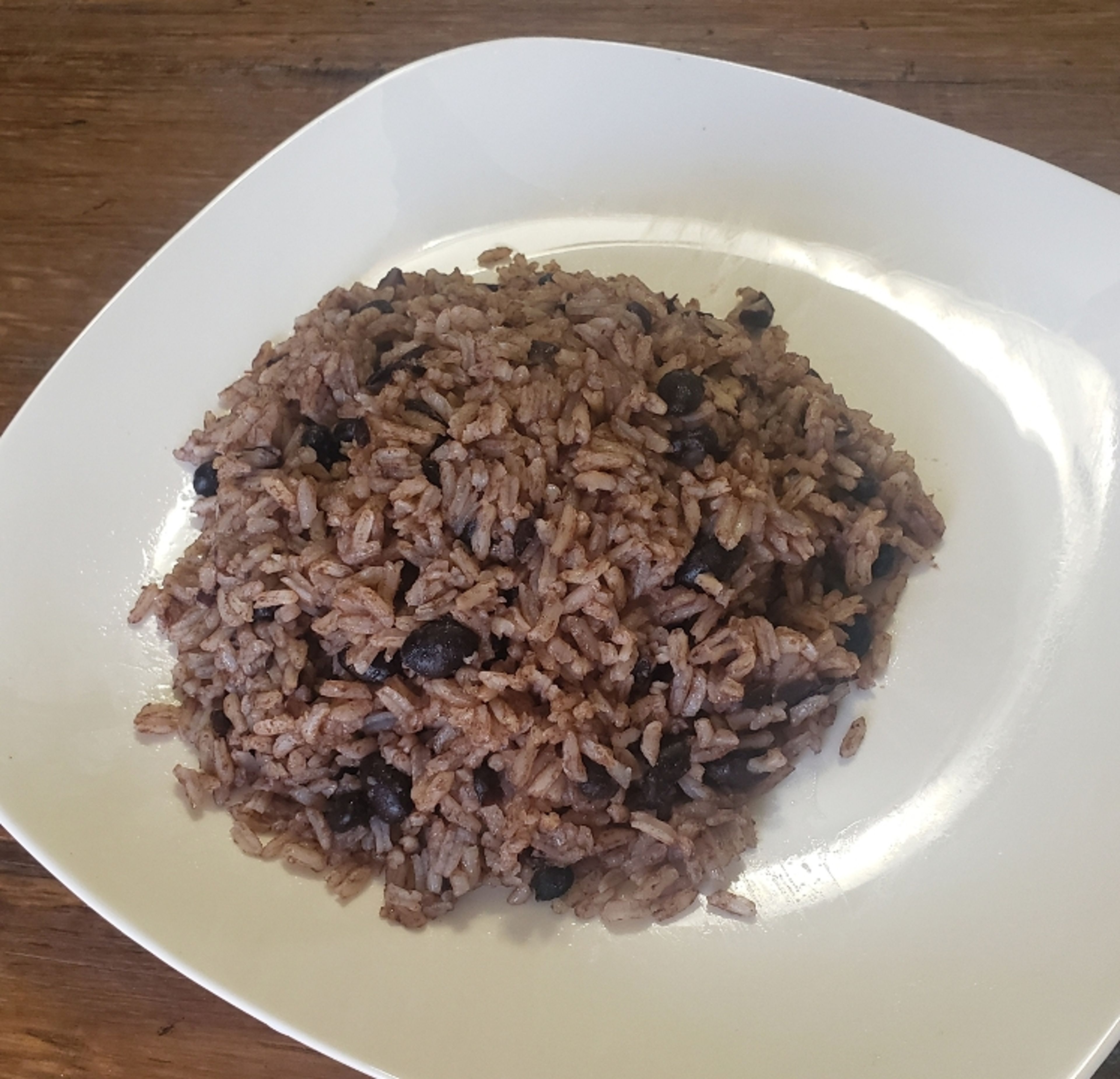 Rice mixed with Black Beans/Congri.