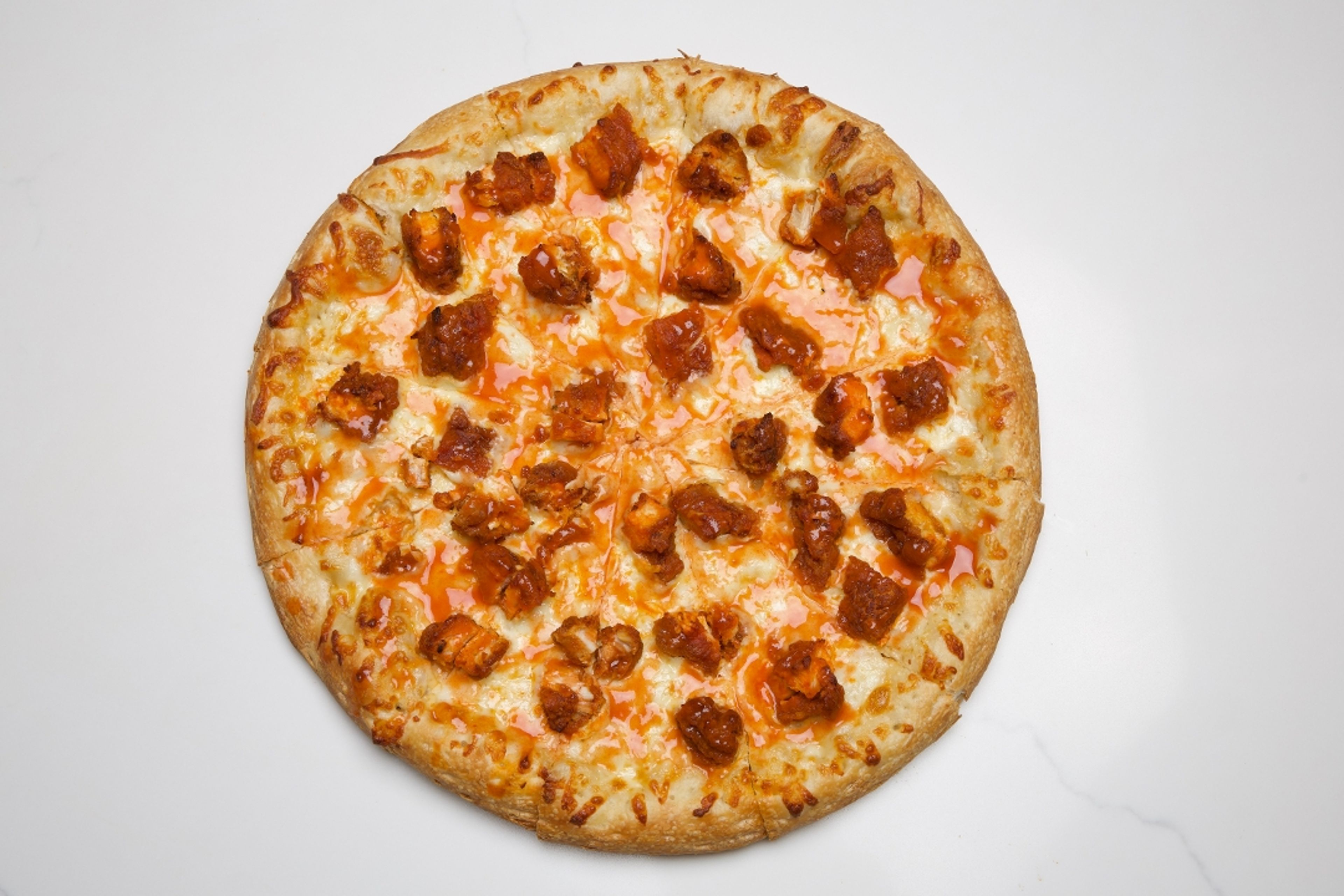 Medium Buffallo Chicken Pizza.