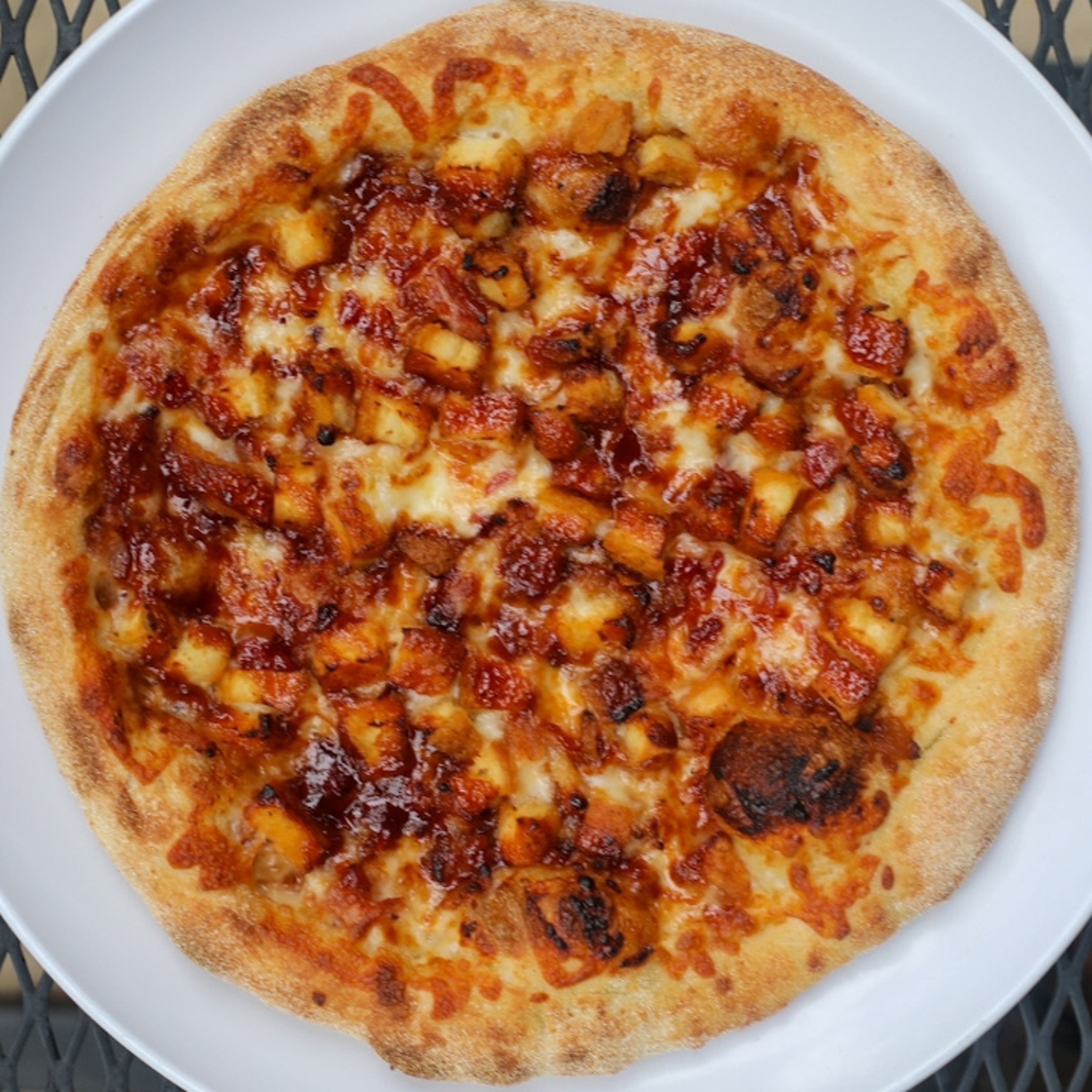 18" NY Style BBQ Chicken Pizza.