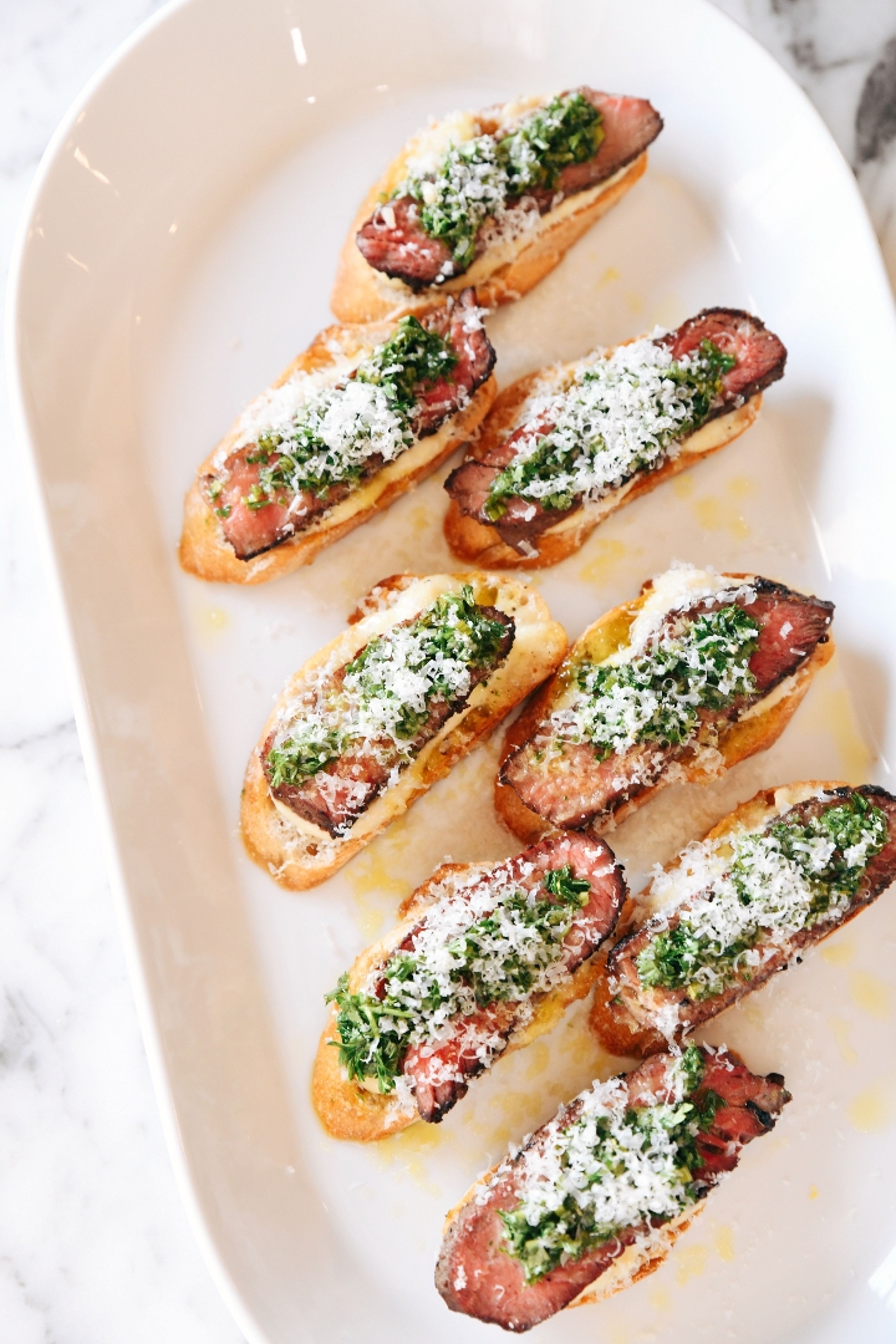 Chimichurri Steak Crostini.
