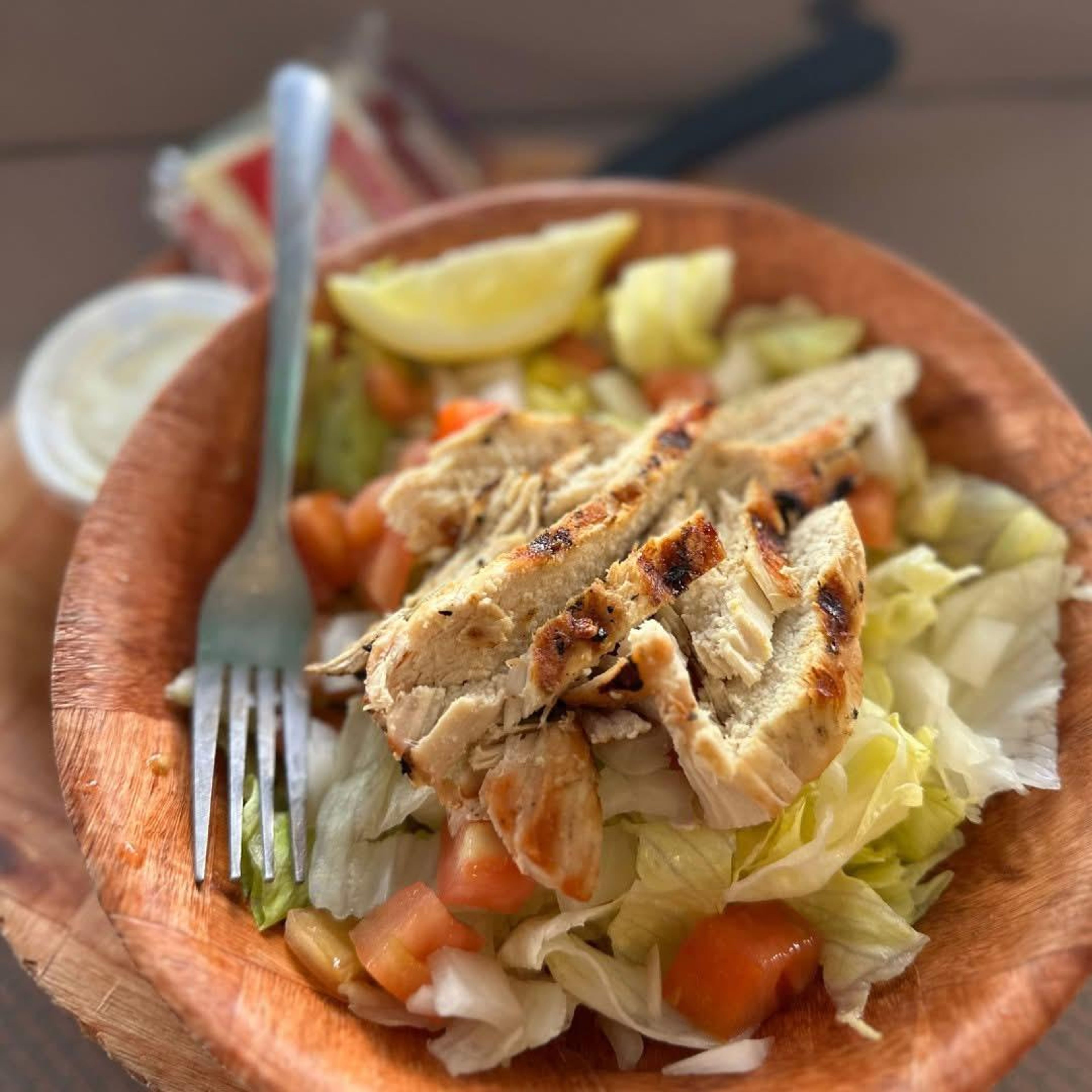 Lg Garden Salad w/ Chicken.