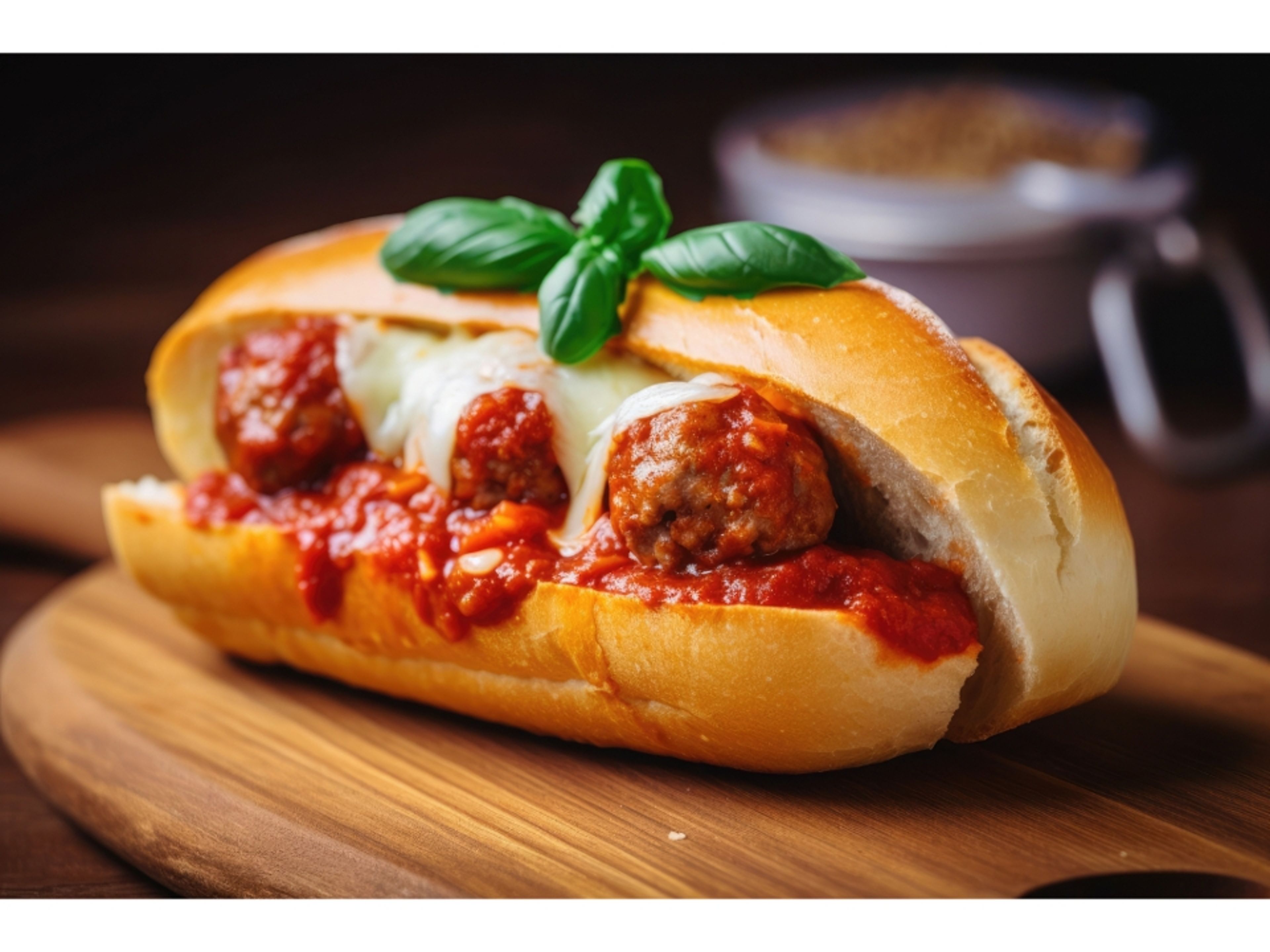 Meatball Parmigiana Sub.