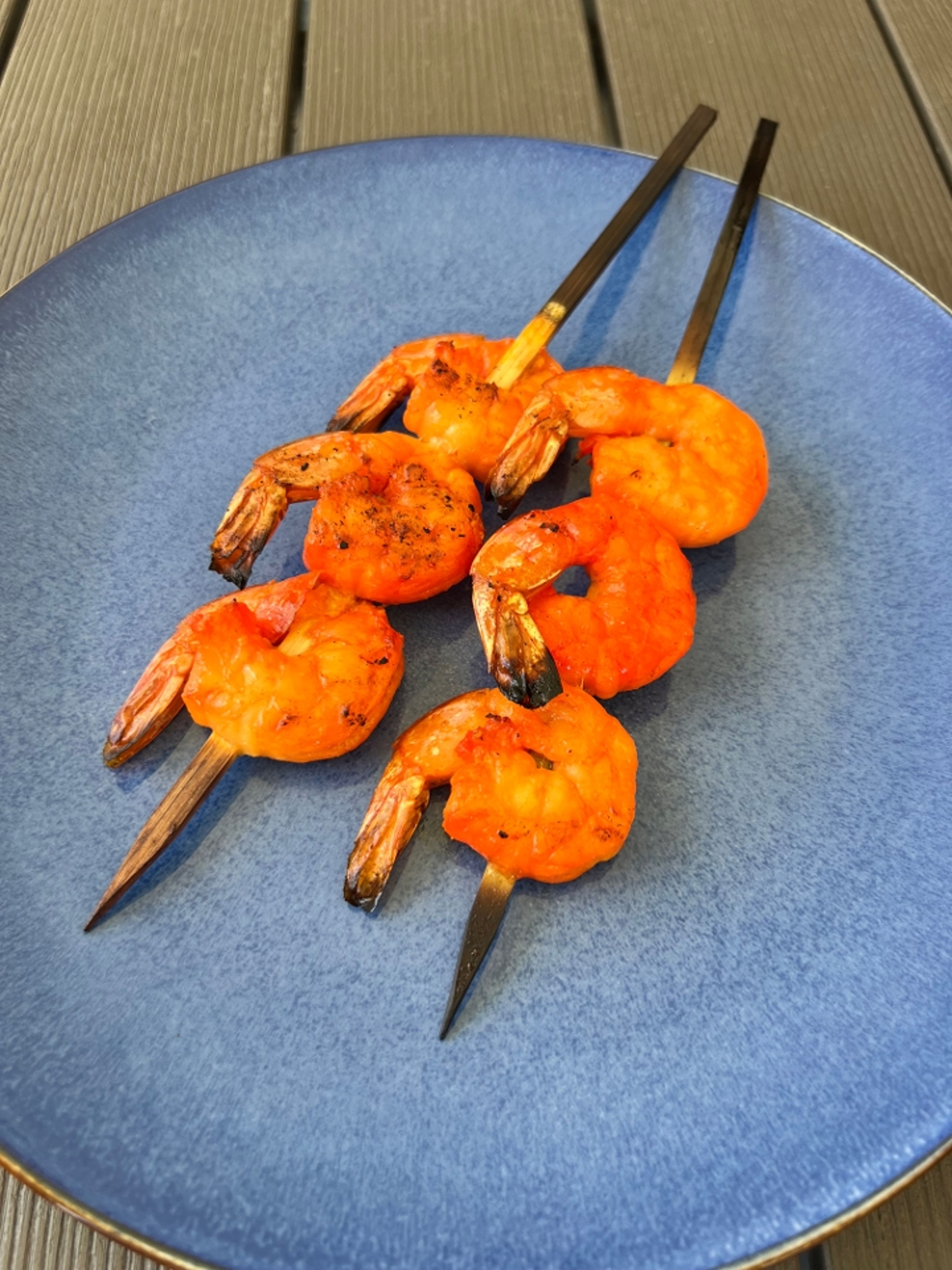 Grilled Shrimp Souvlaki (2 skewers).