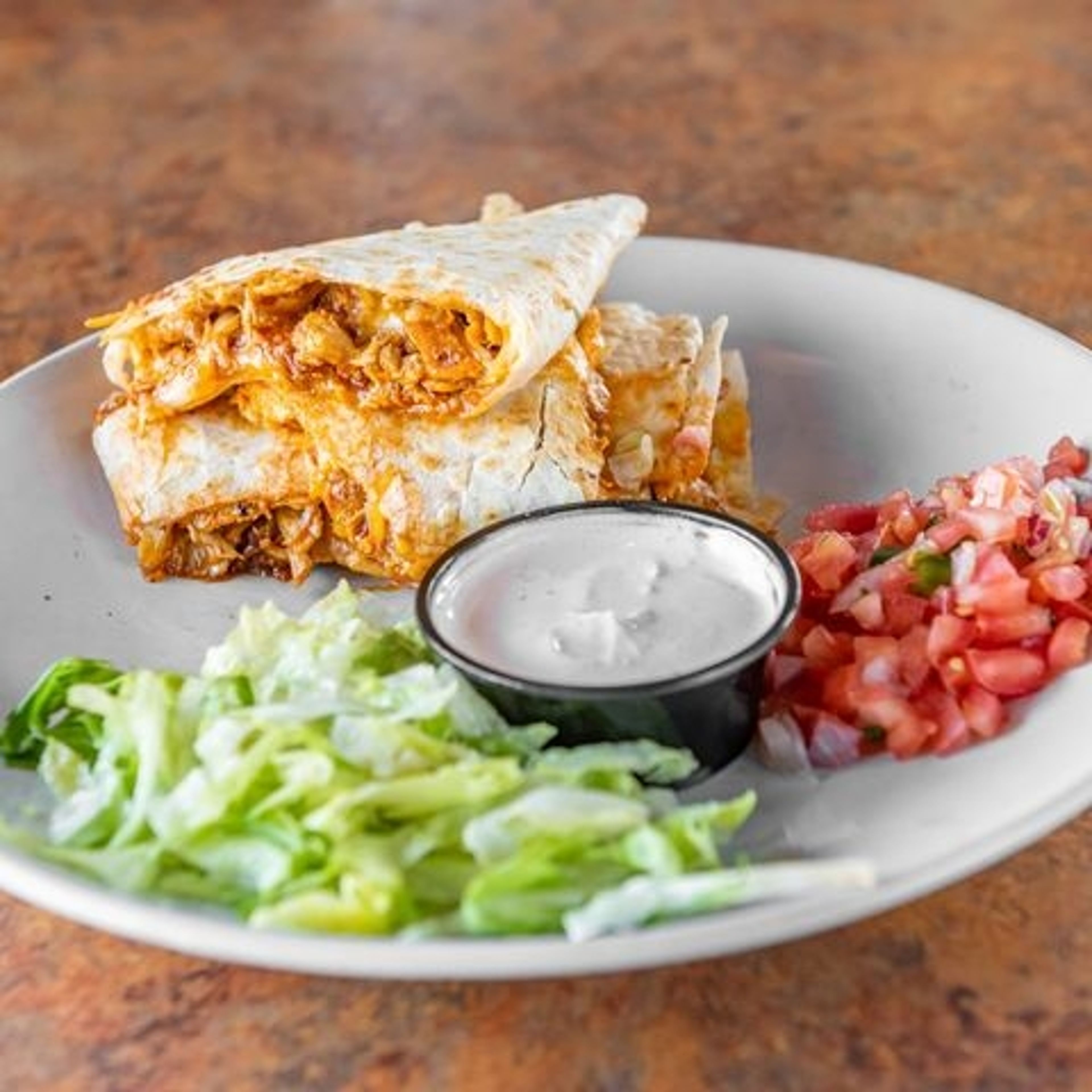 Three Cheese Quesadilla.