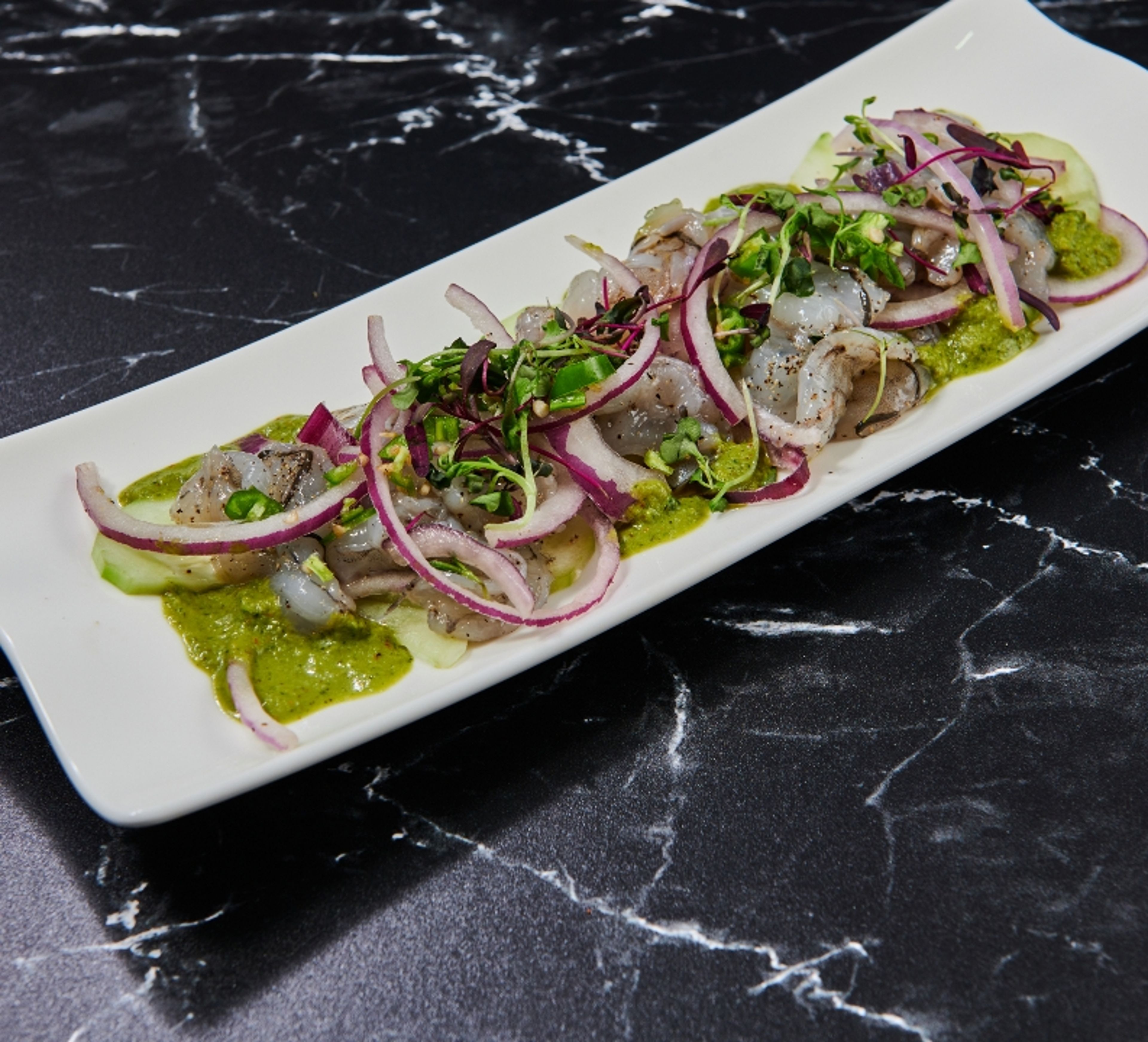 Tostada Aguachile Verde.