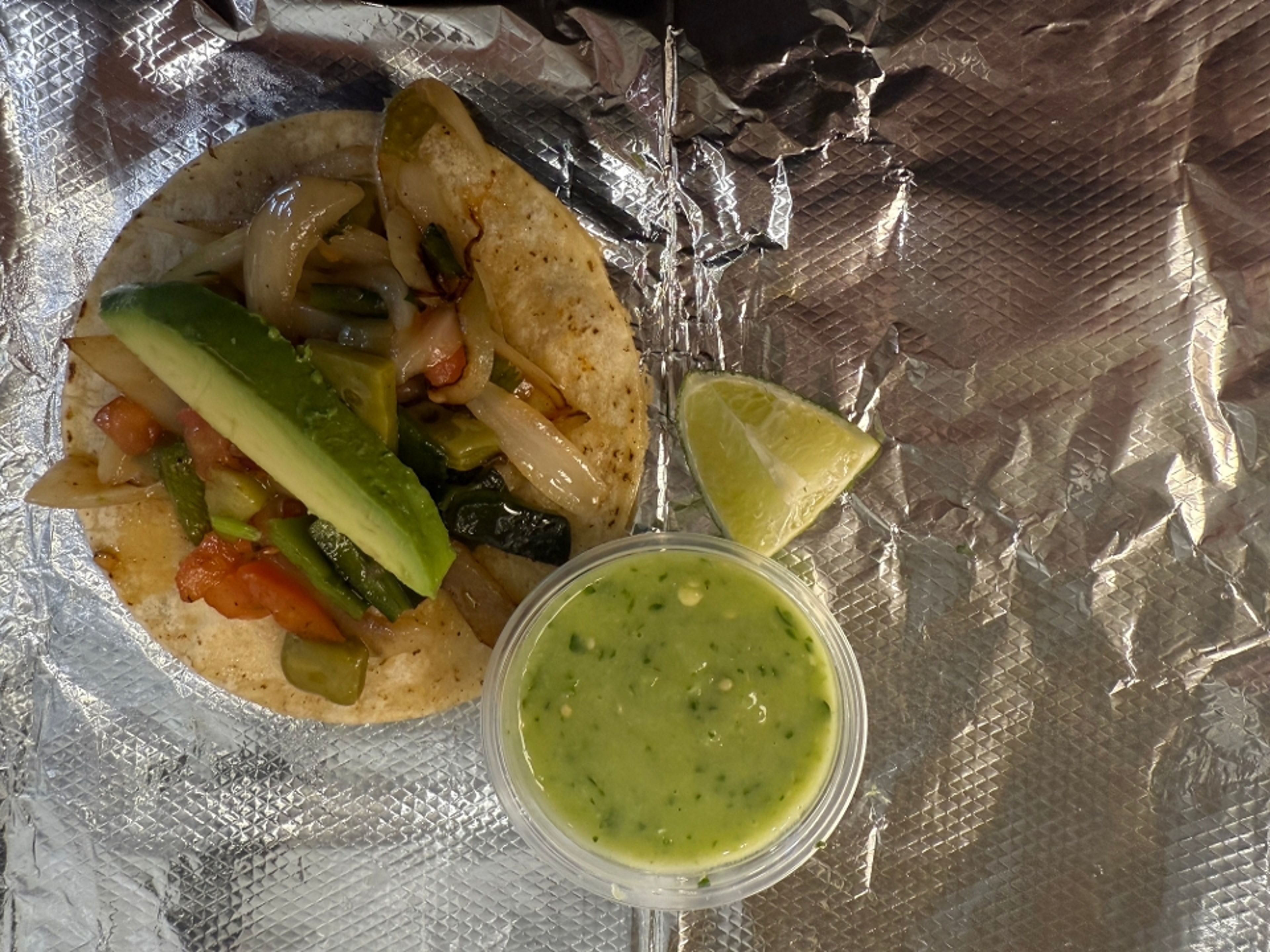 Taco Nopal y Poblano.