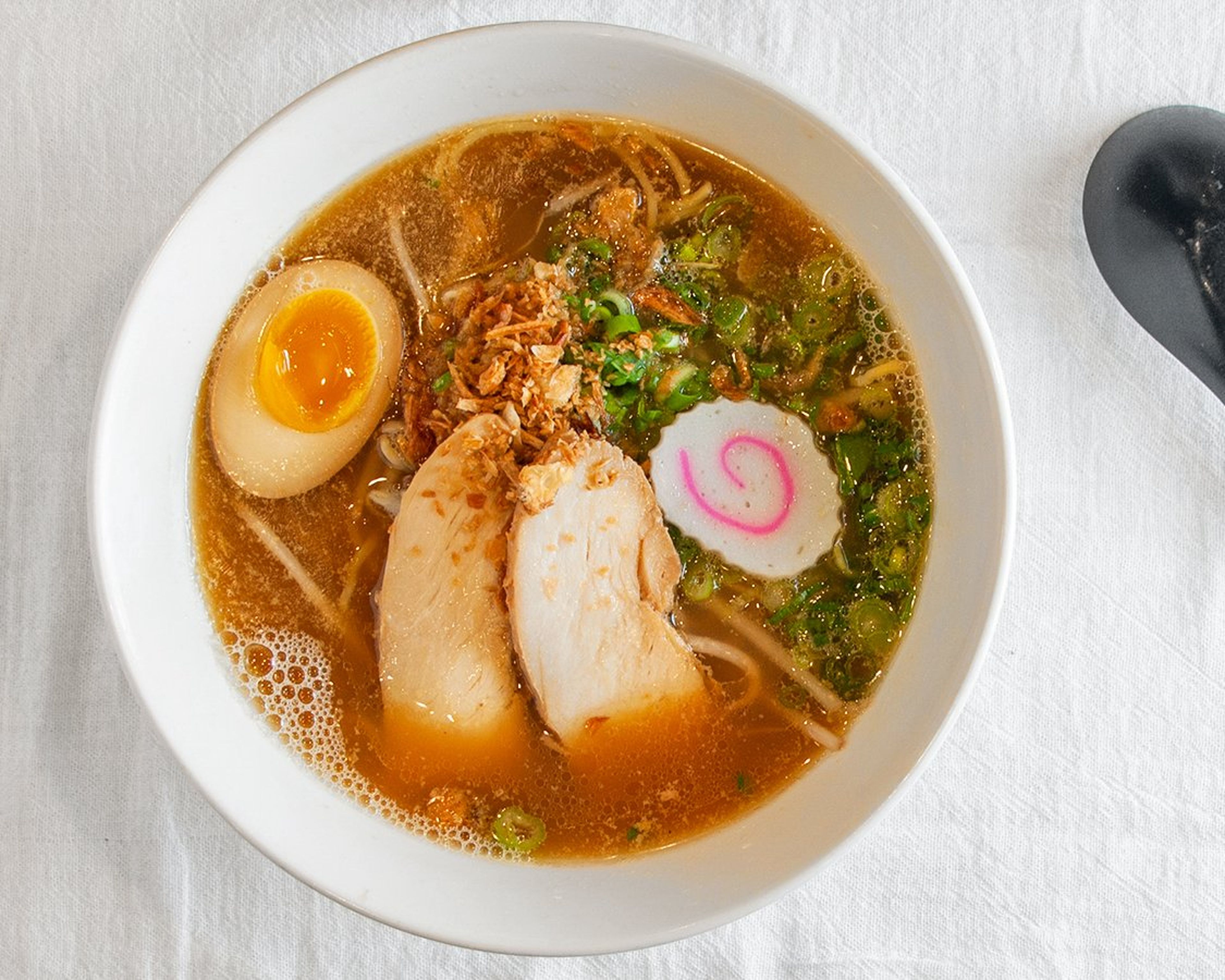 Chicken Ramen clear broth.
