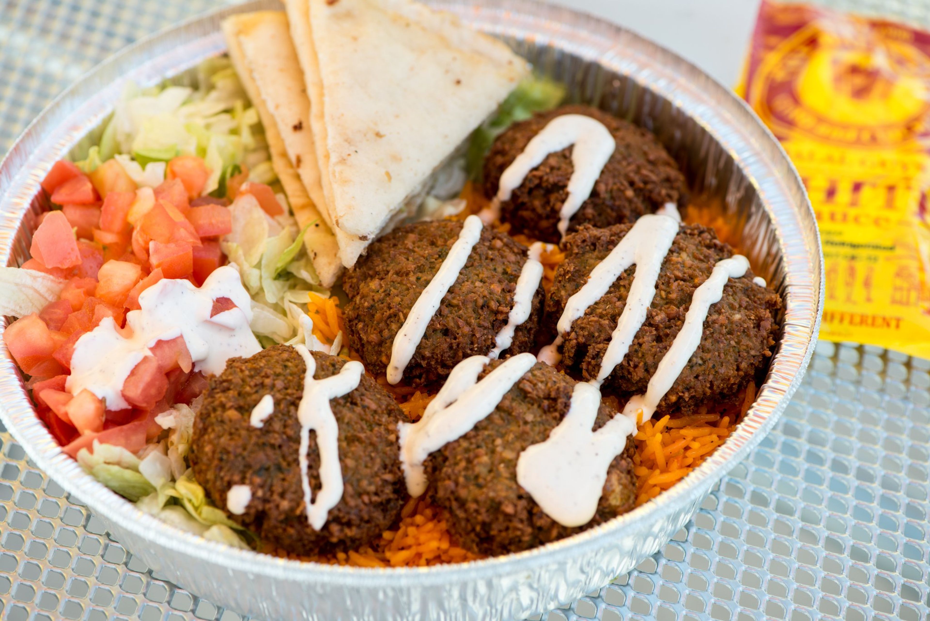 FALAFEL OVER RICE.