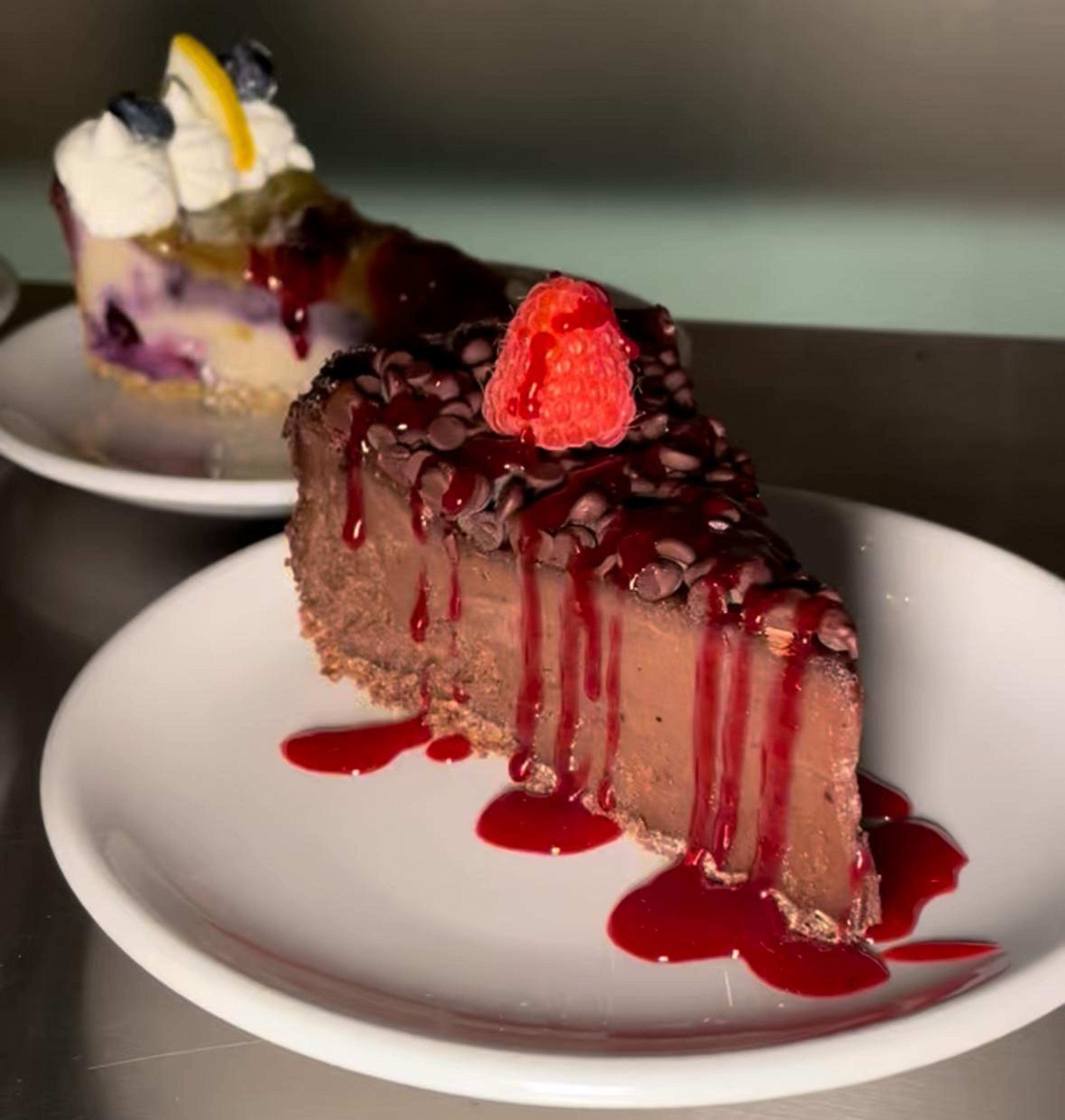 GF Dark Chocolate Raspberry CheeseCake.