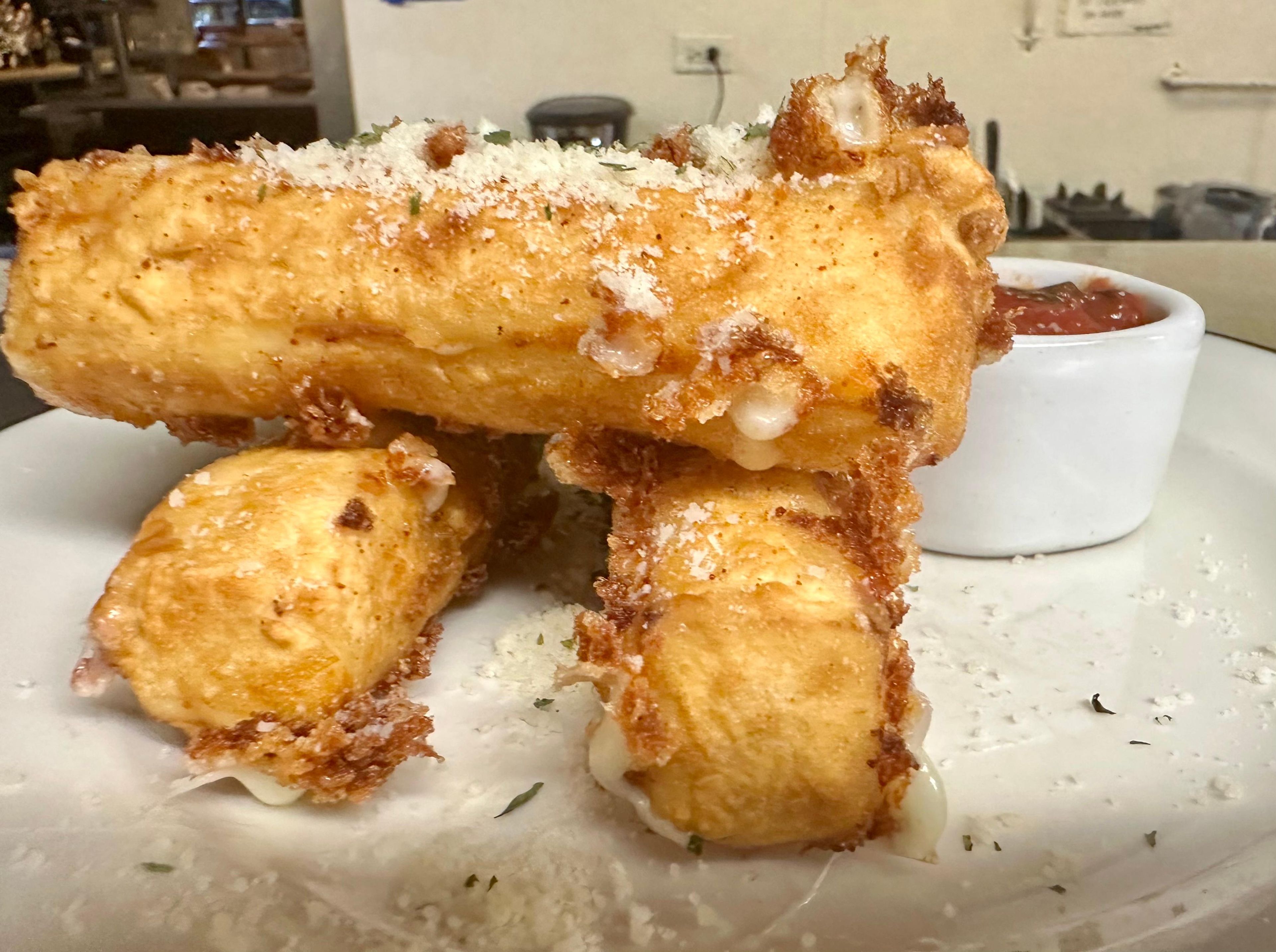 FAMOUS FRIED MOZZARELLA BRICKS.