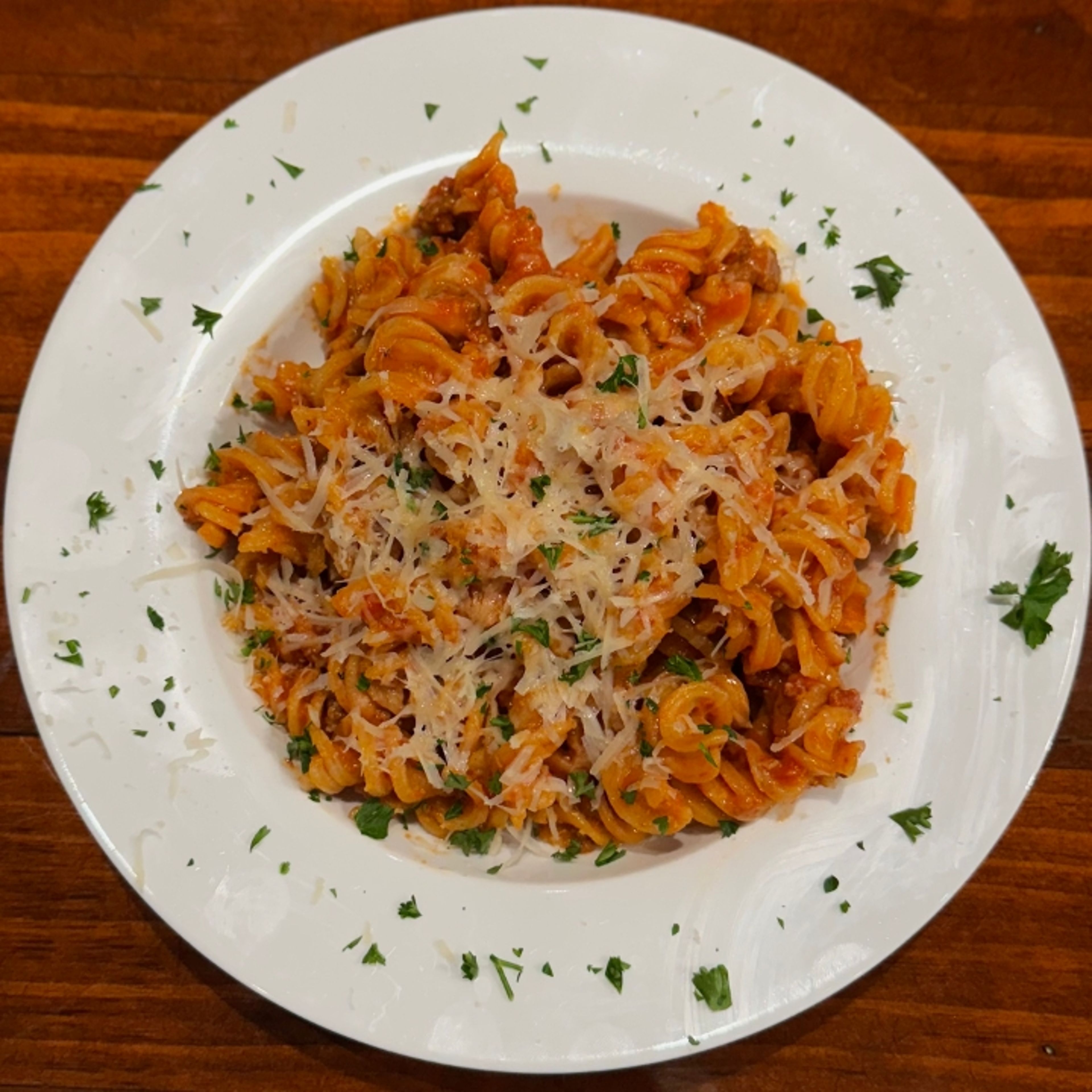 Fusilli Bolognese.