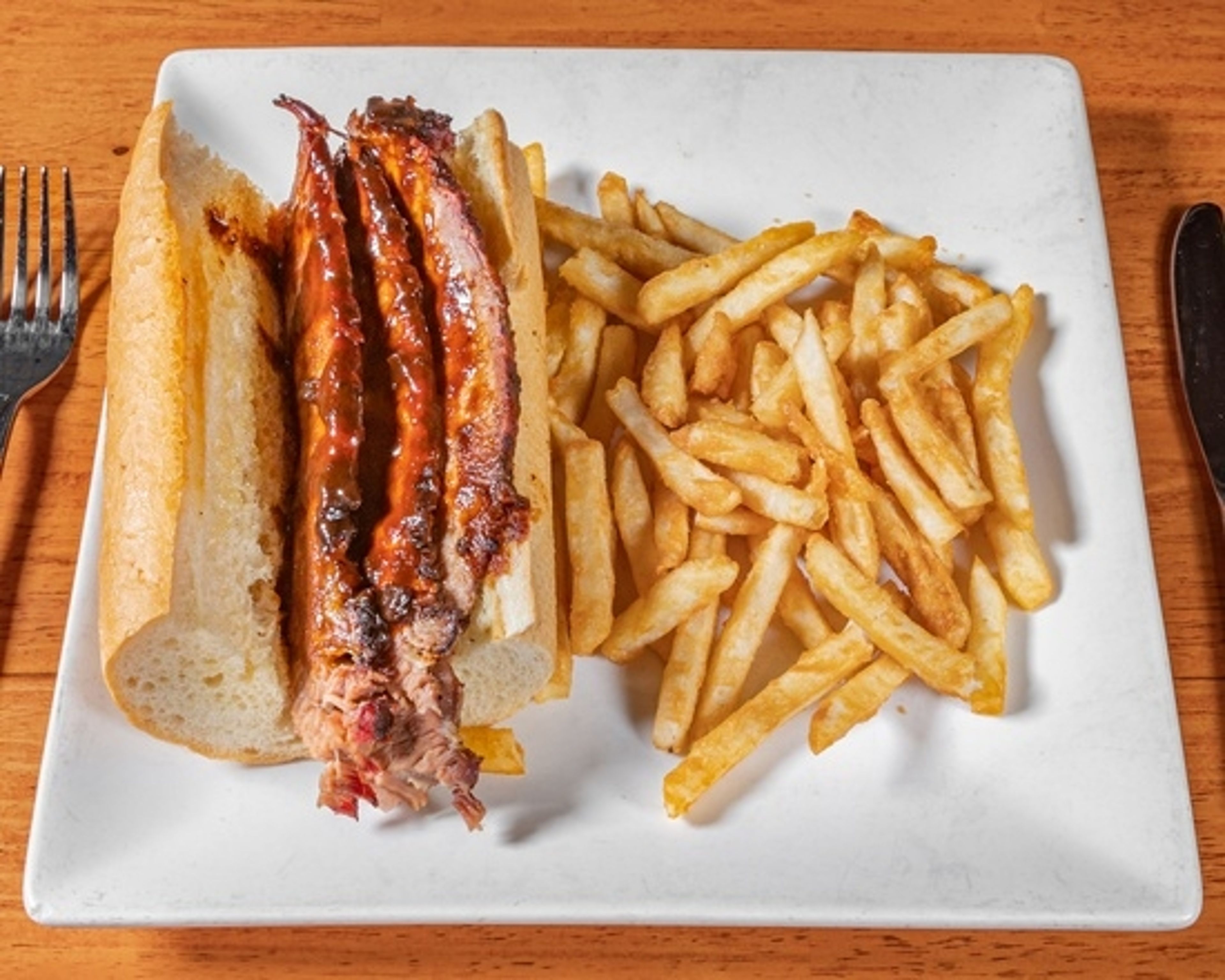 CLARA'S BBQ BEEF SANDWICH.