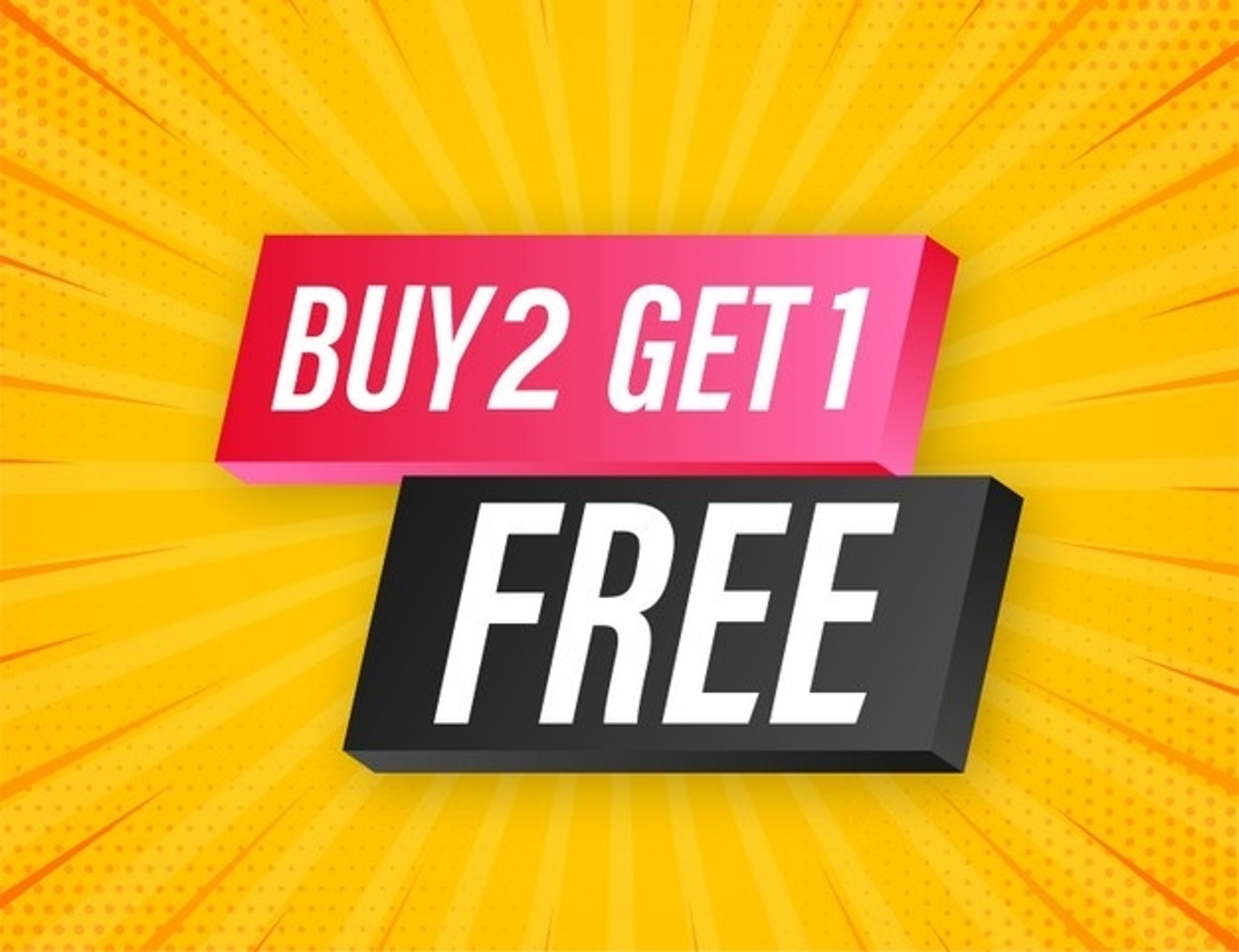 Buy 2 Get 1 Free.