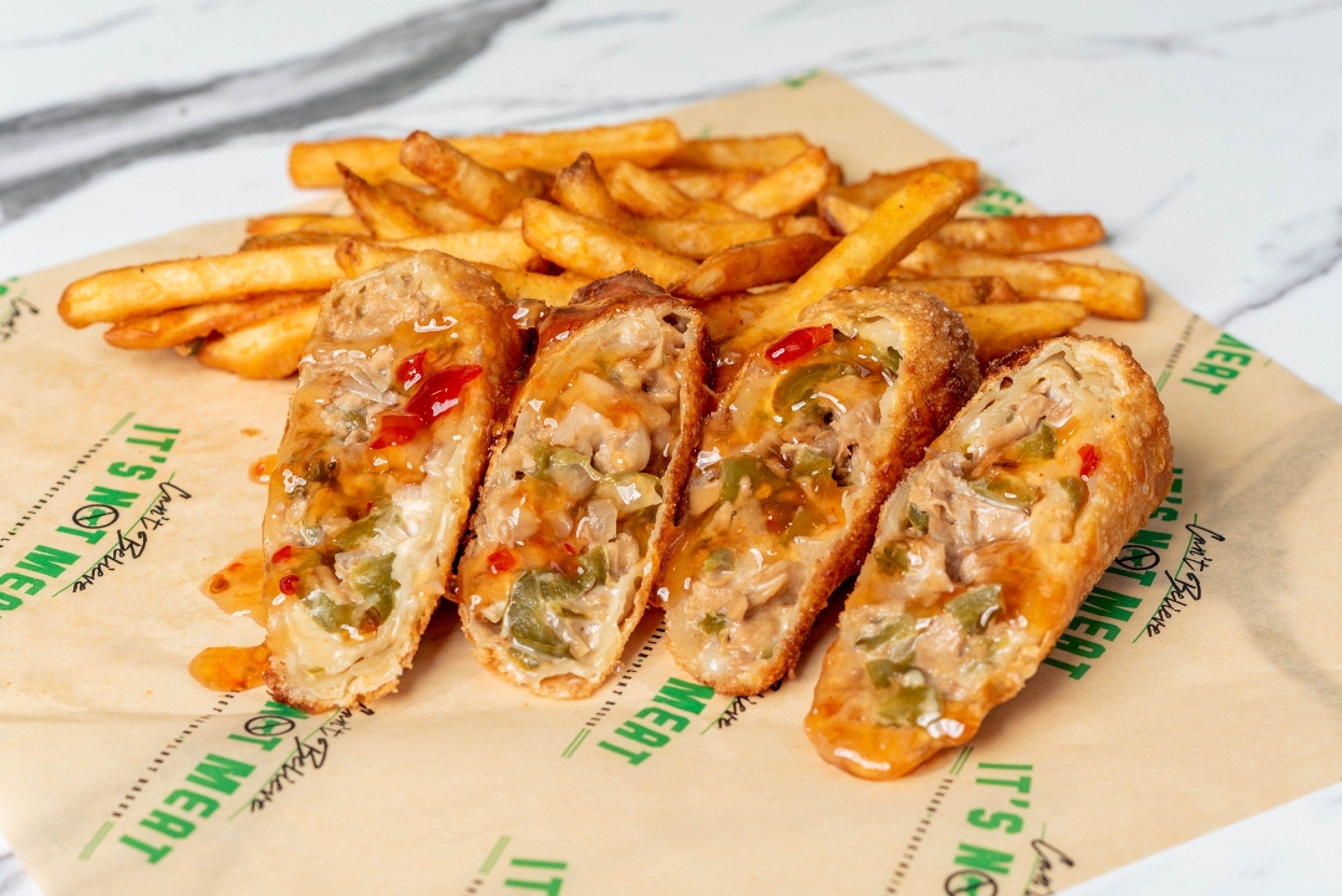 PHILLY CHIK'N EGG ROLLS.