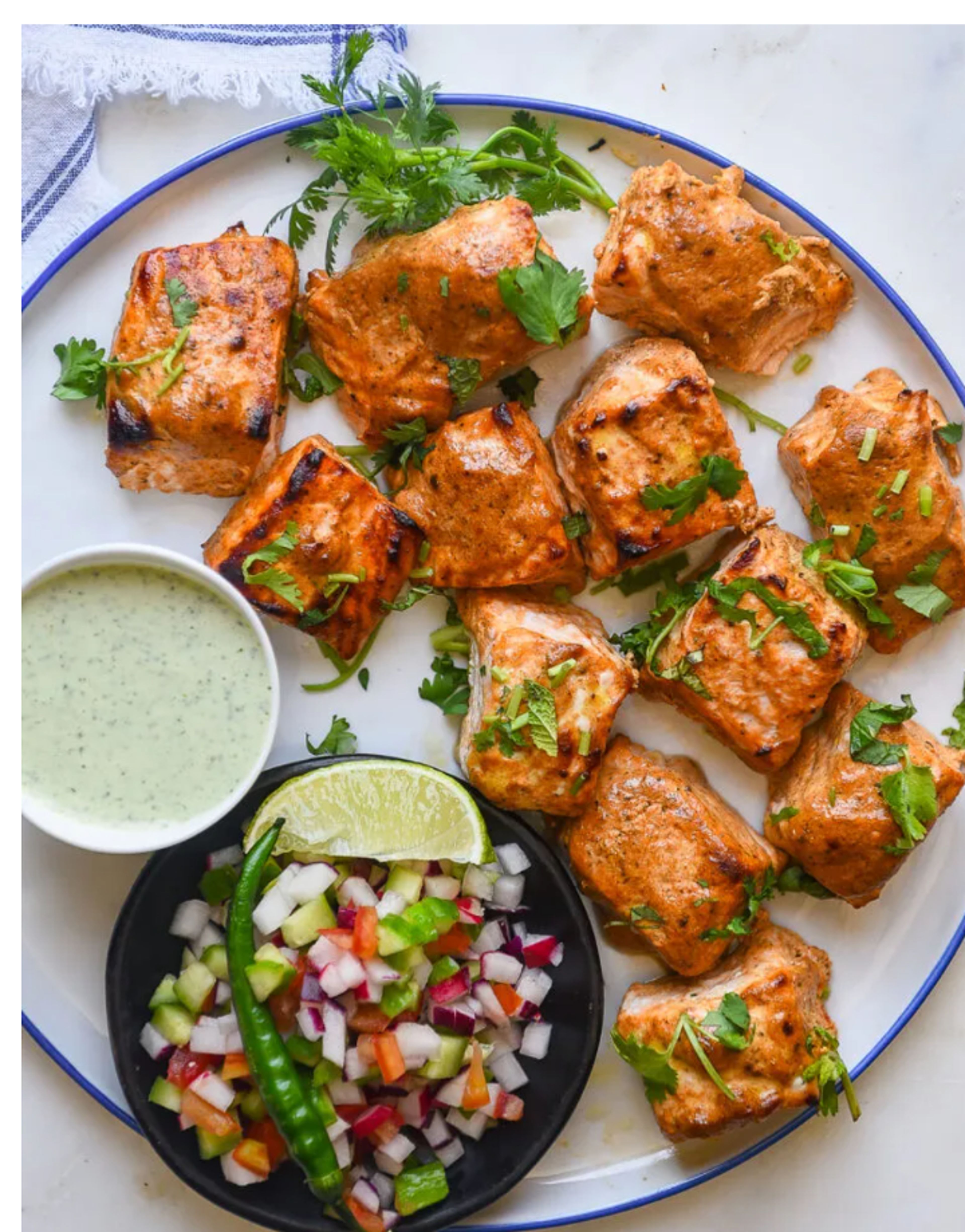 Tandoori Salmon Tikka.