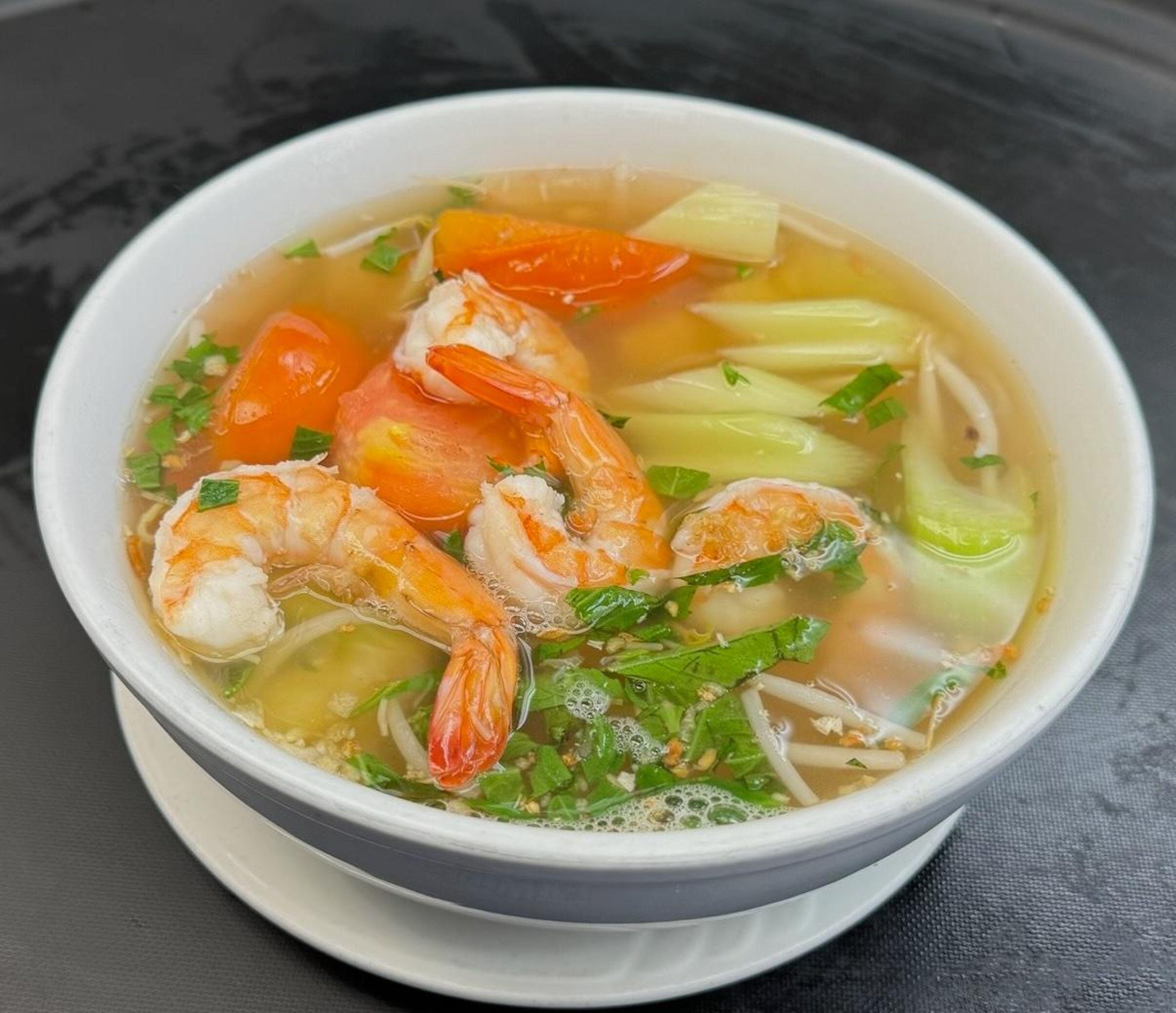 Sweet & Sour Shrimp Soup.