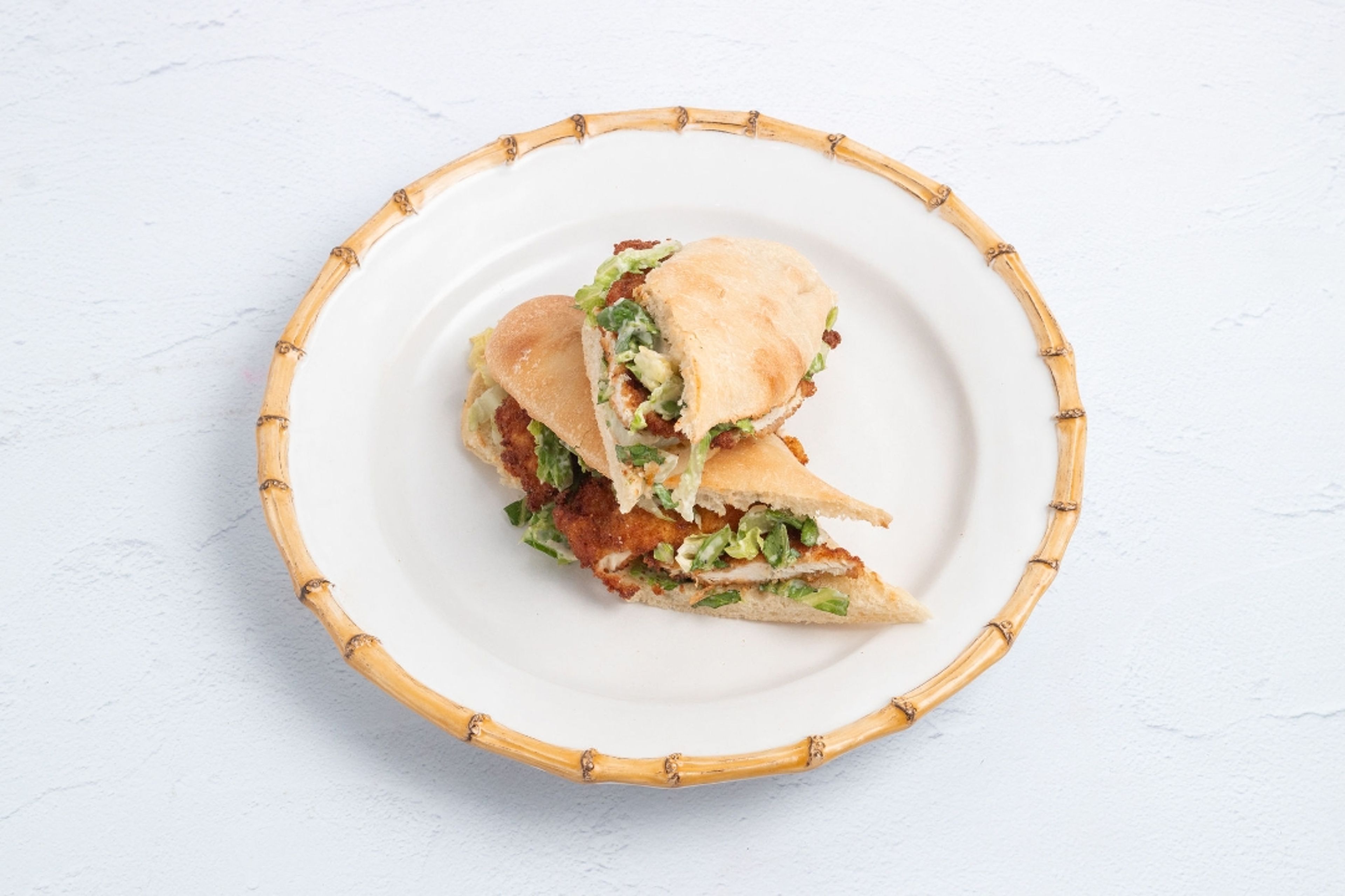 Double Chicken Caesar Sandwich.