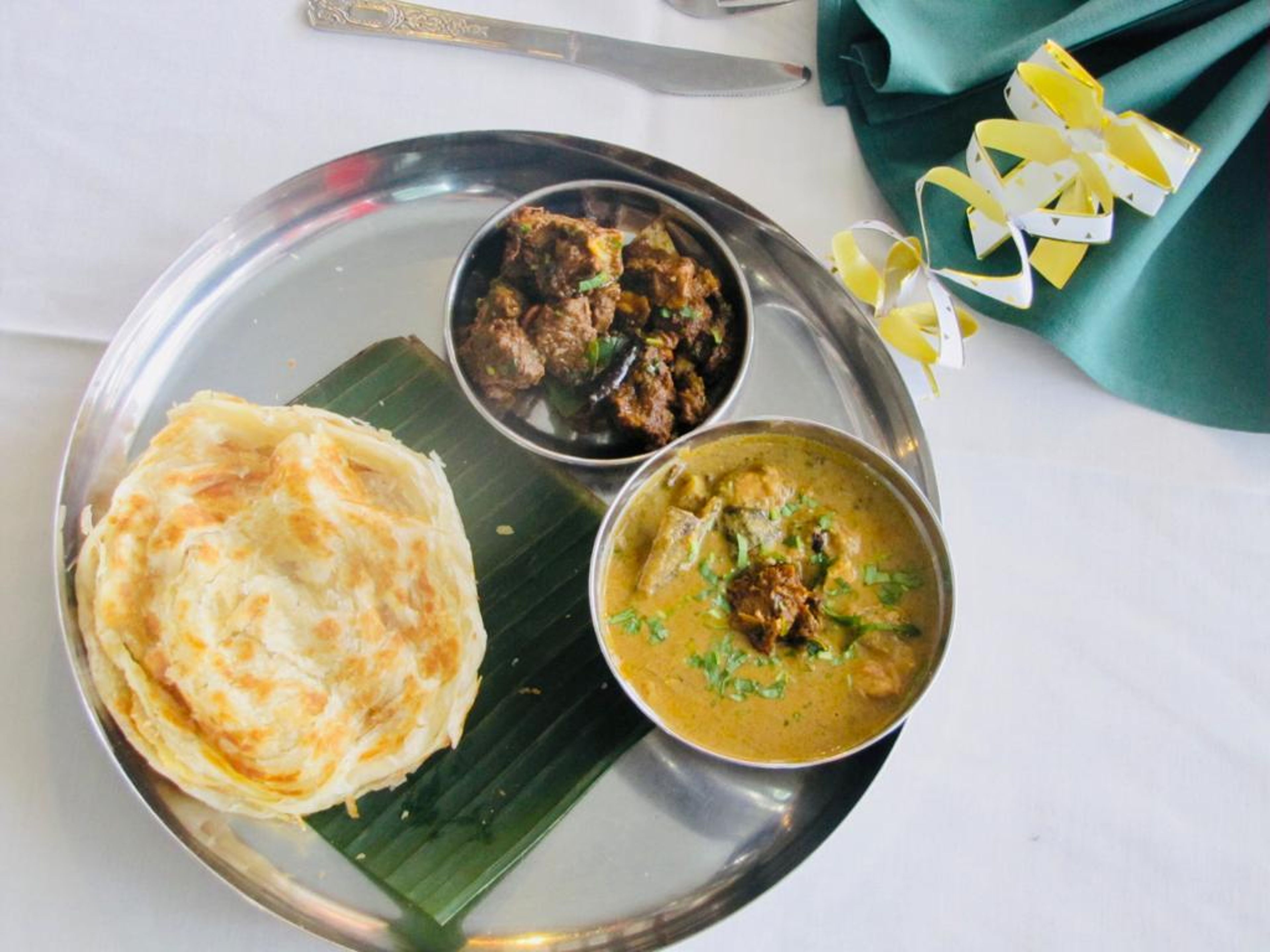 Parotta- Goat Chukka-Goat Salna.