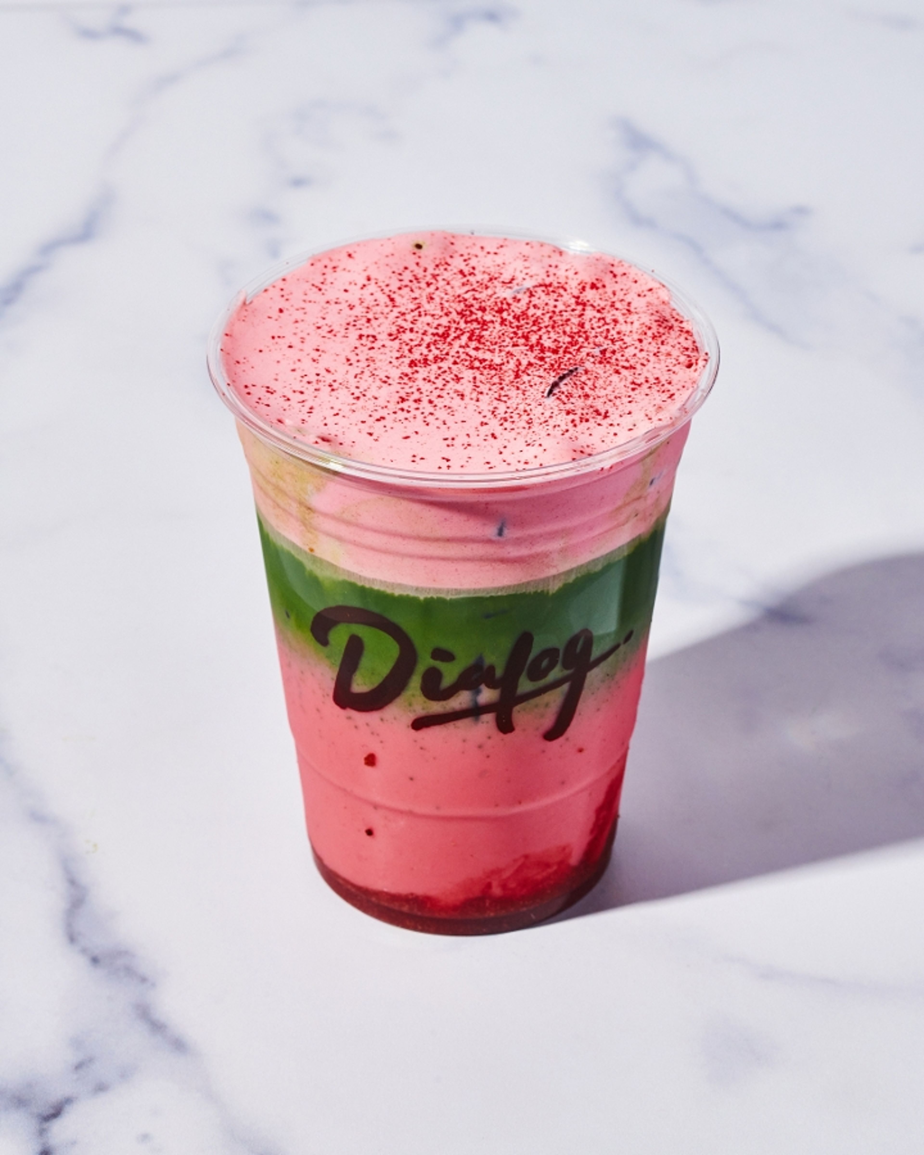 Shaken Strawberry Oat Matcha.