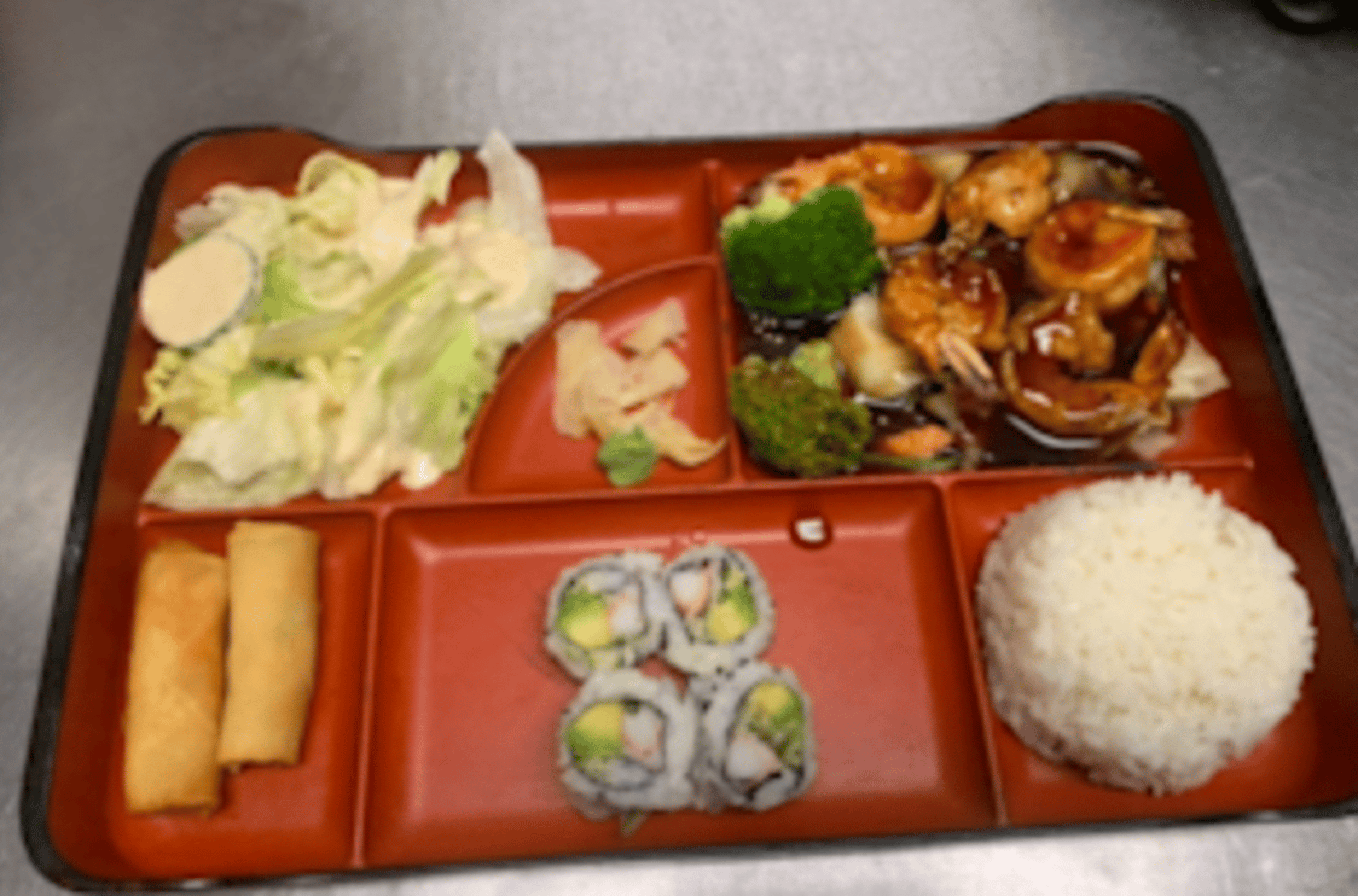 Shrimp Teriyaki Dinner Bento.
