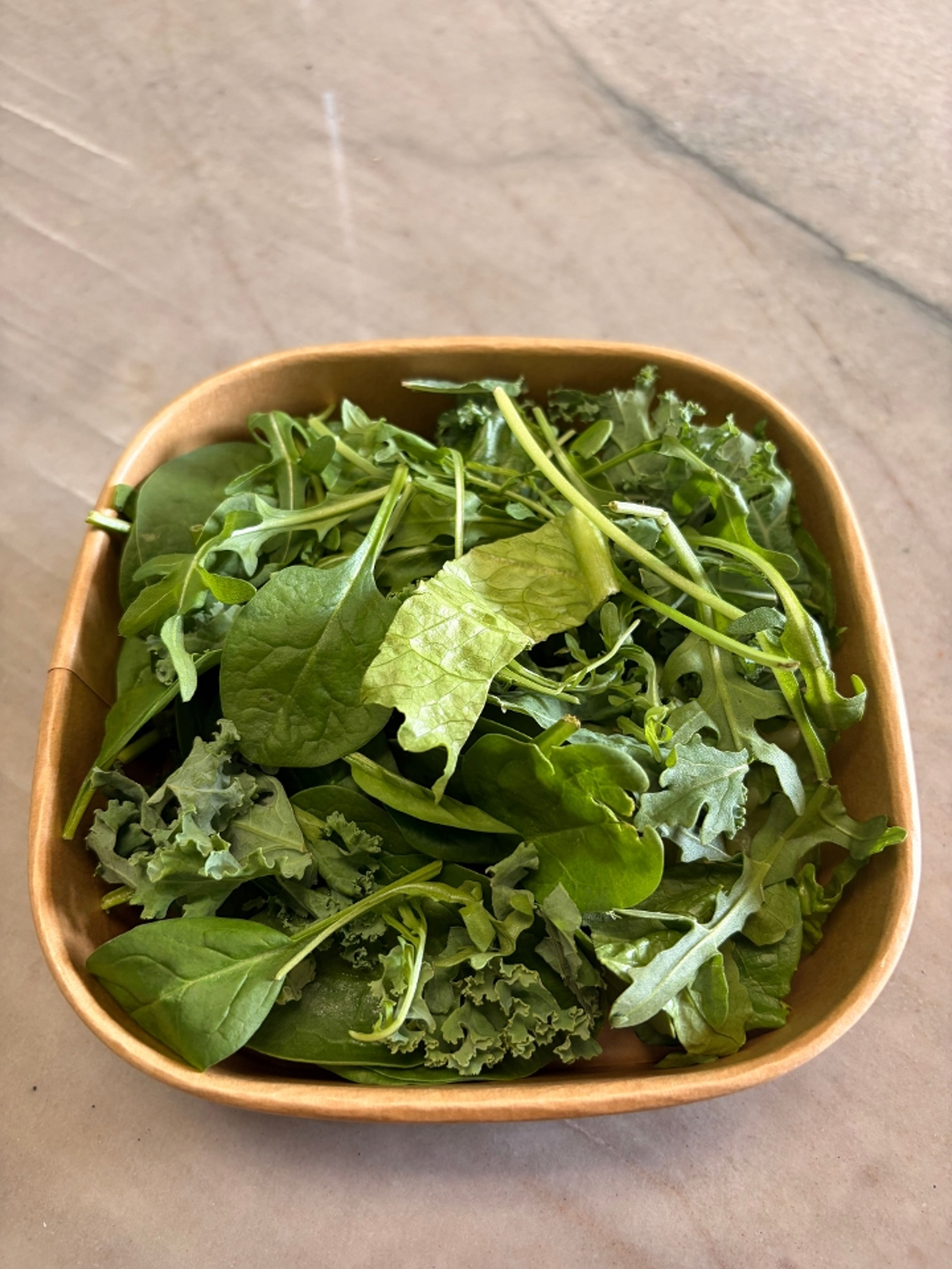 All Greens Mix - romaine, kale, arugula, baby spinach.