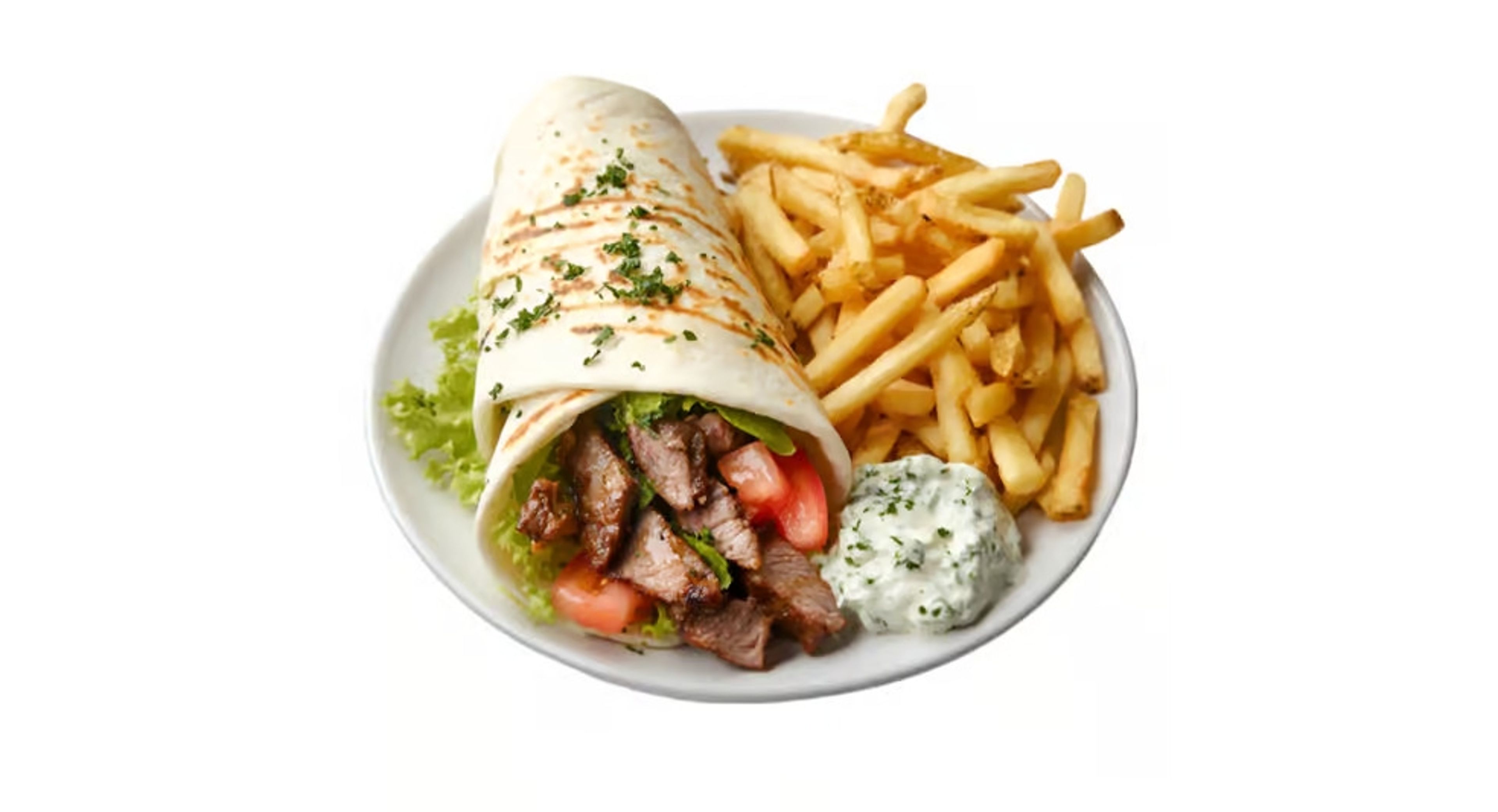Gyro Wrap with Fries.